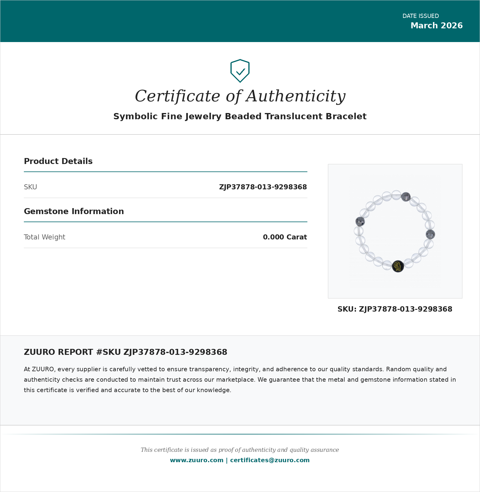 Product Certificate