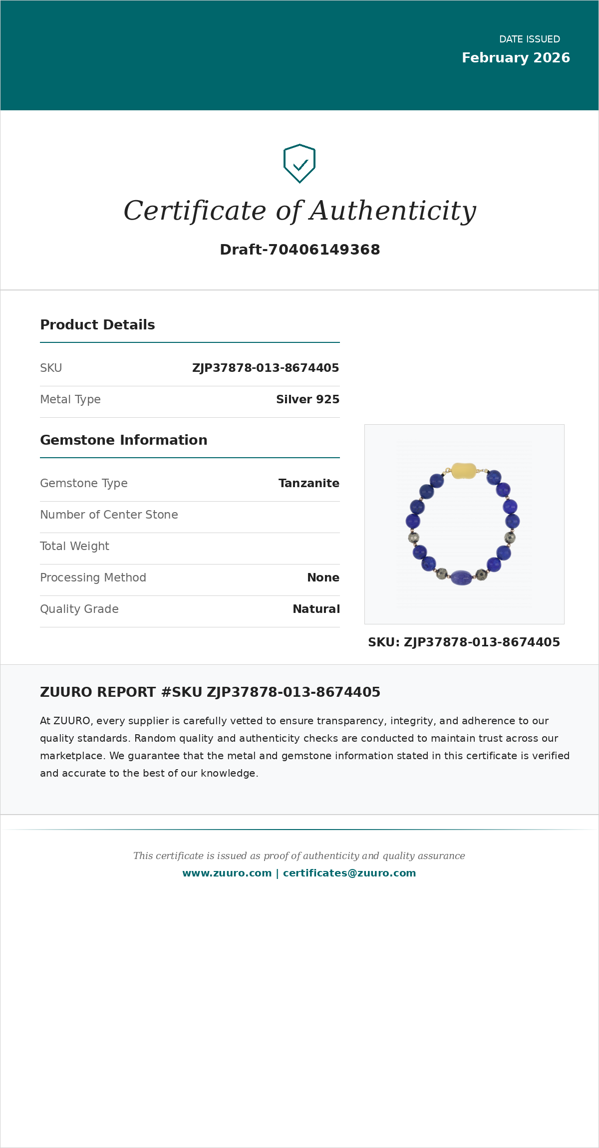 Product Certificate