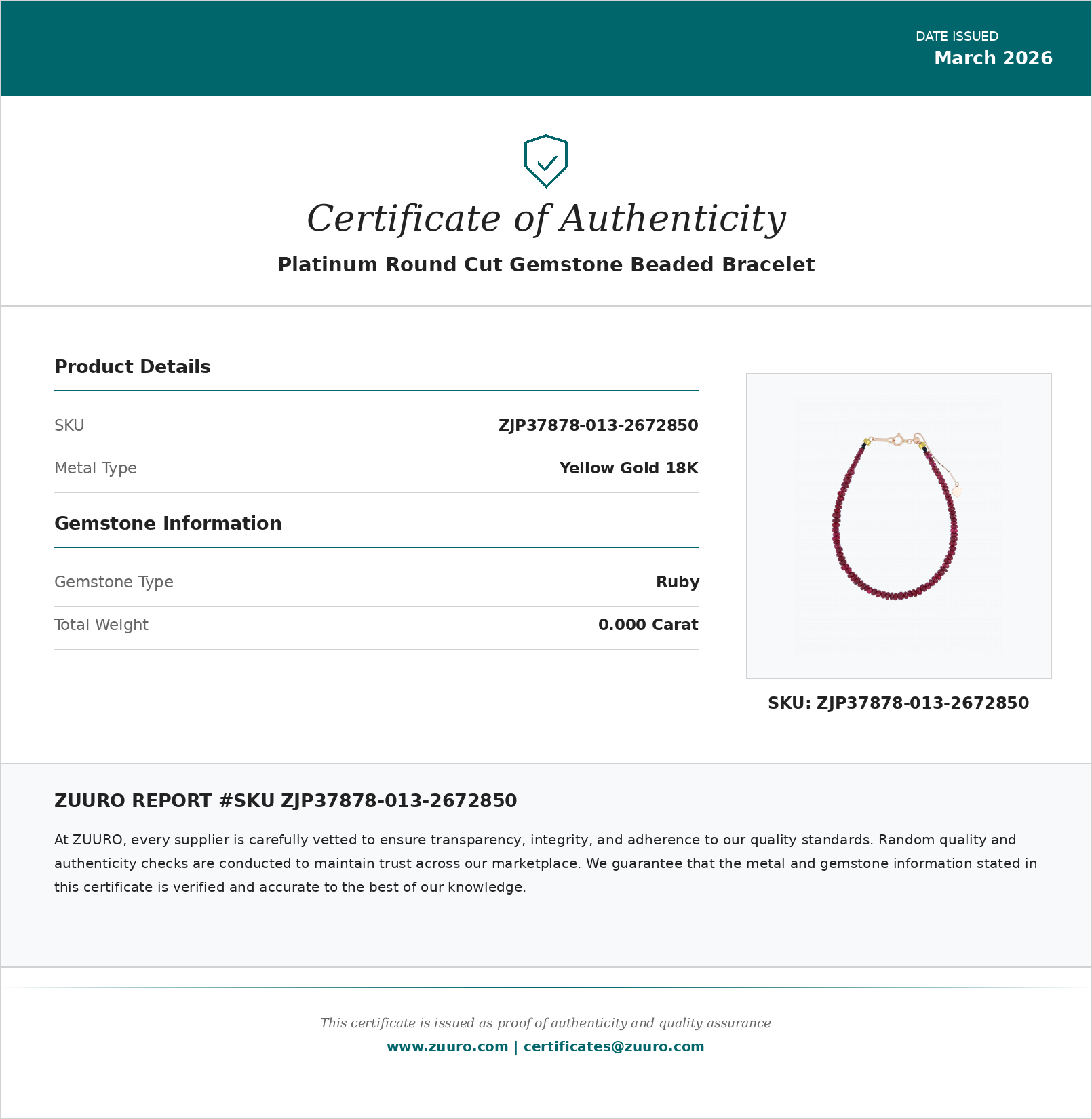 Product Certificate