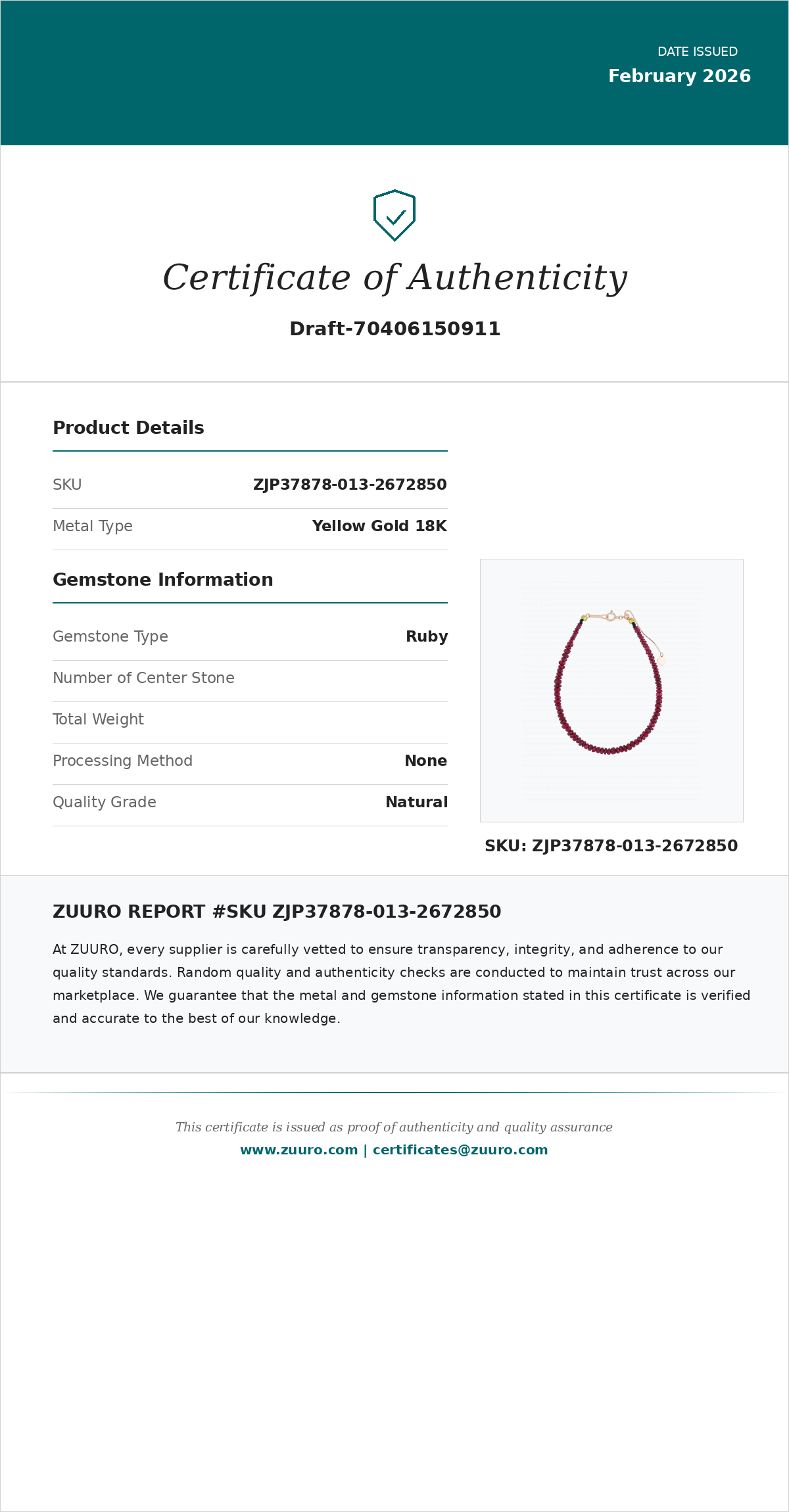 Product Certificate