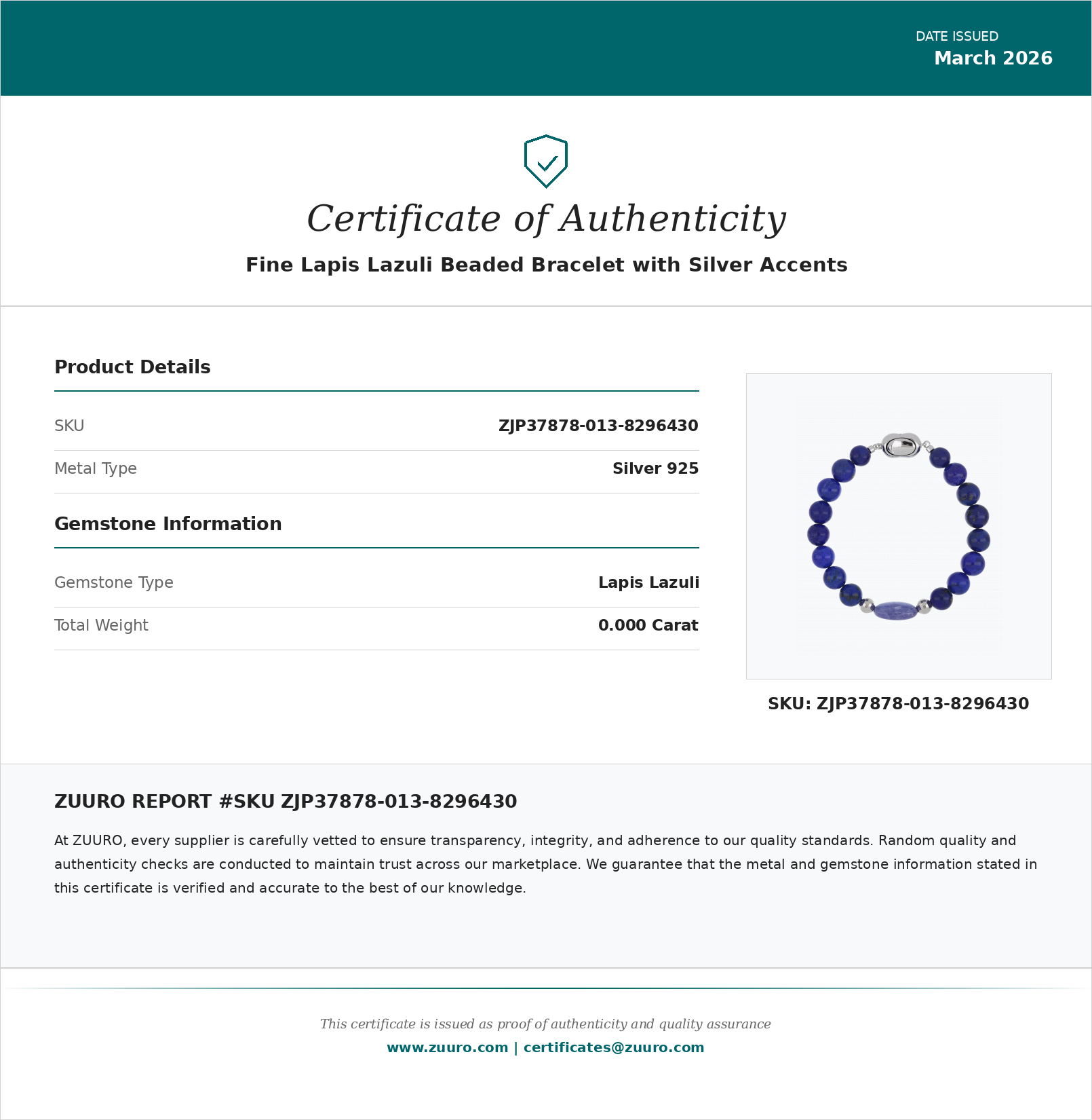 Product Certificate