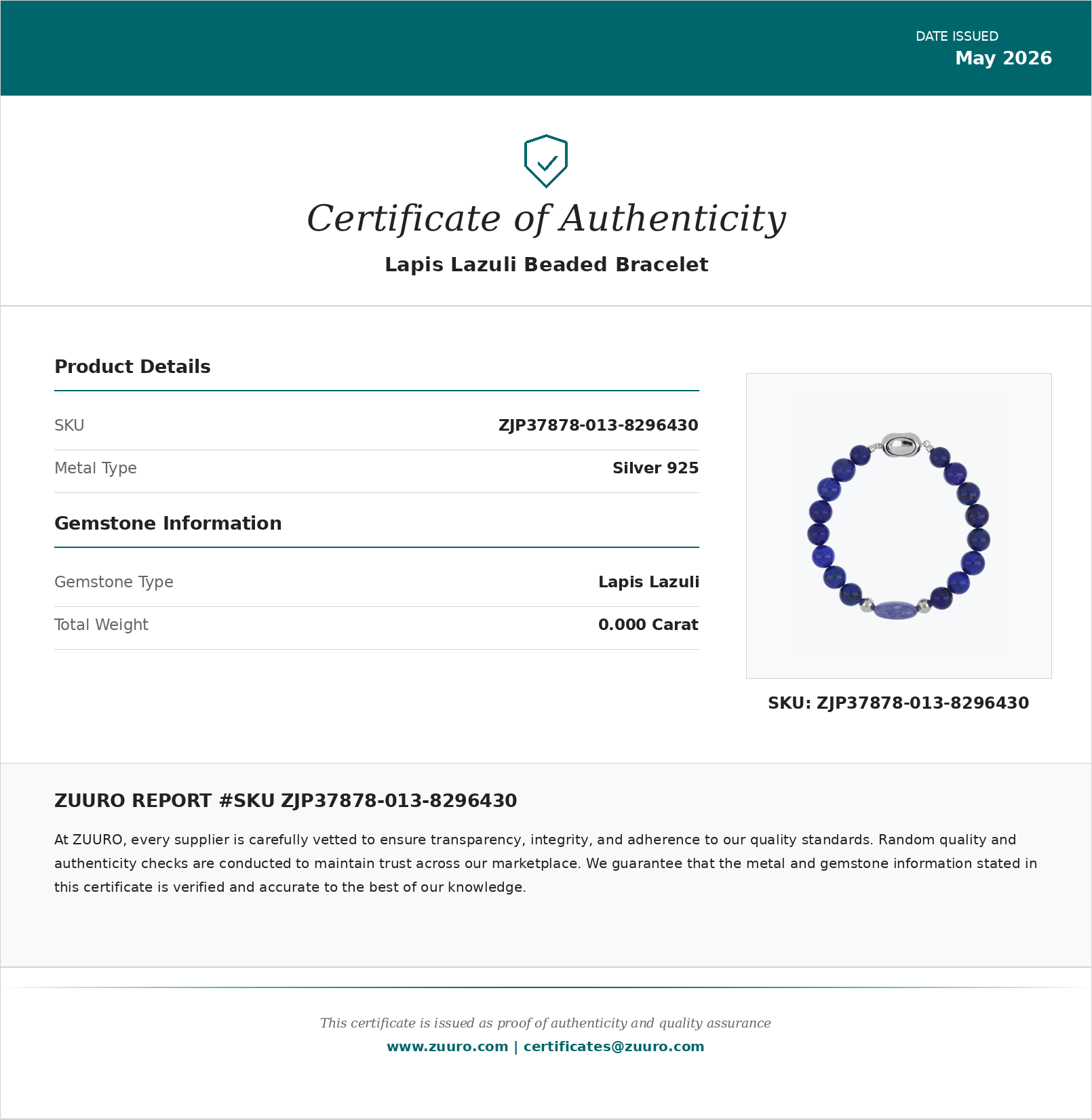 Product Certificate
