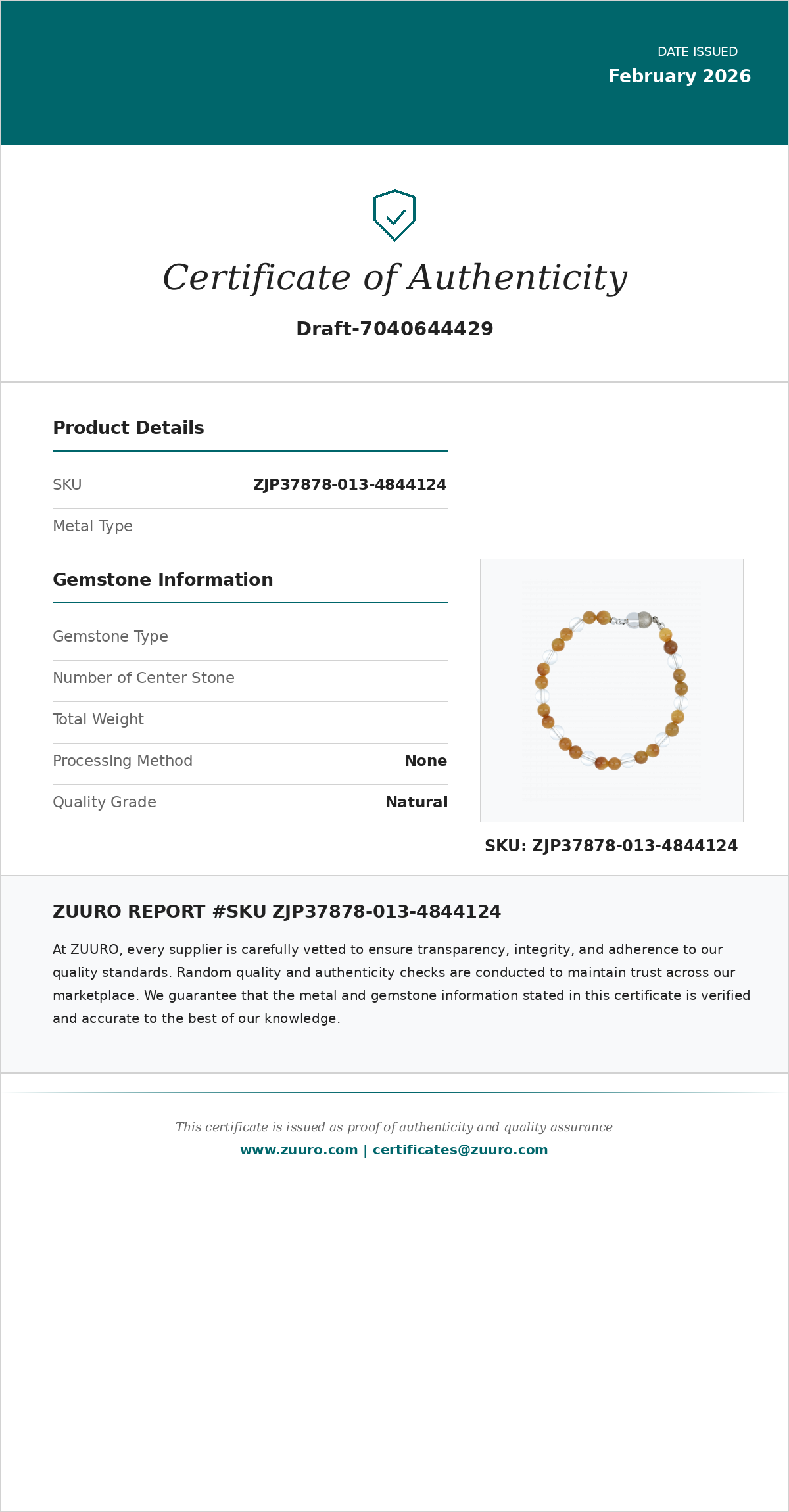 Product Certificate