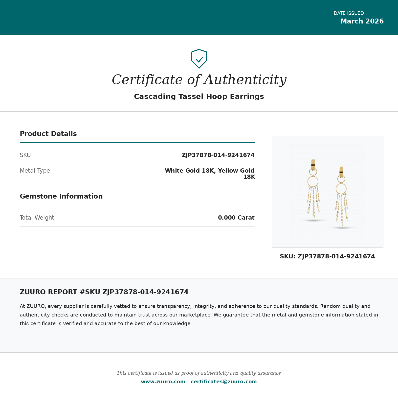 Product Certificate