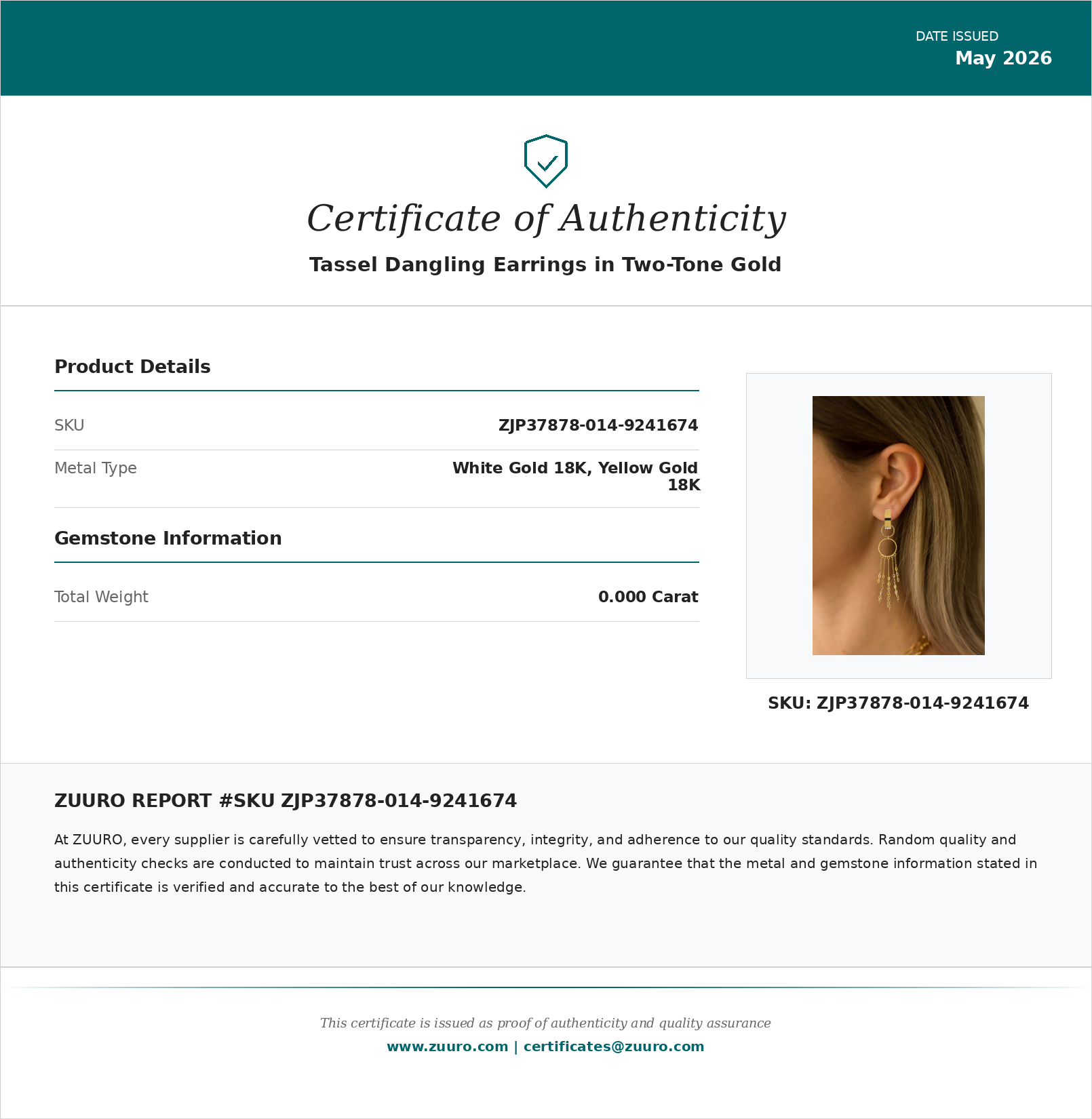 Product Certificate