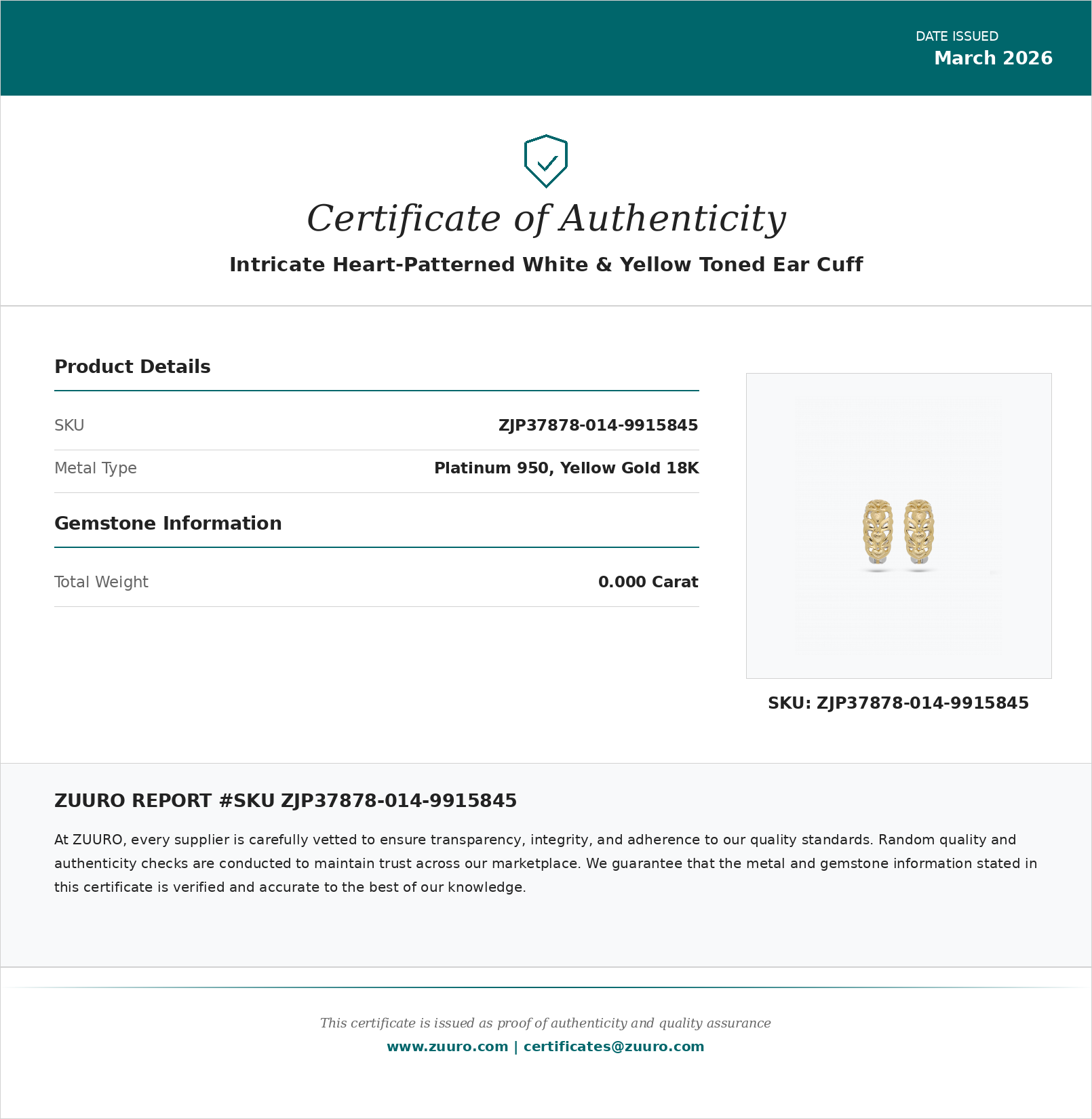 Product Certificate