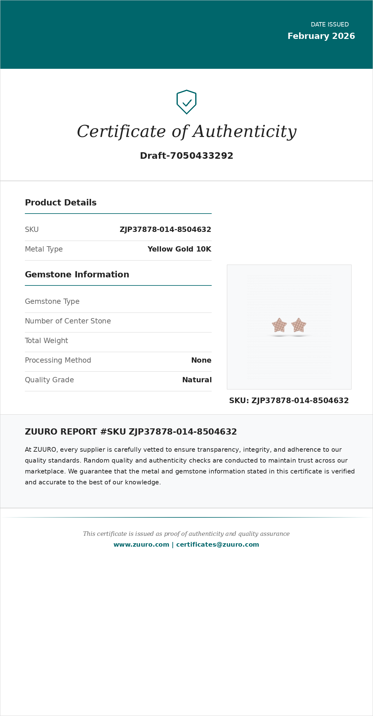 Product Certificate
