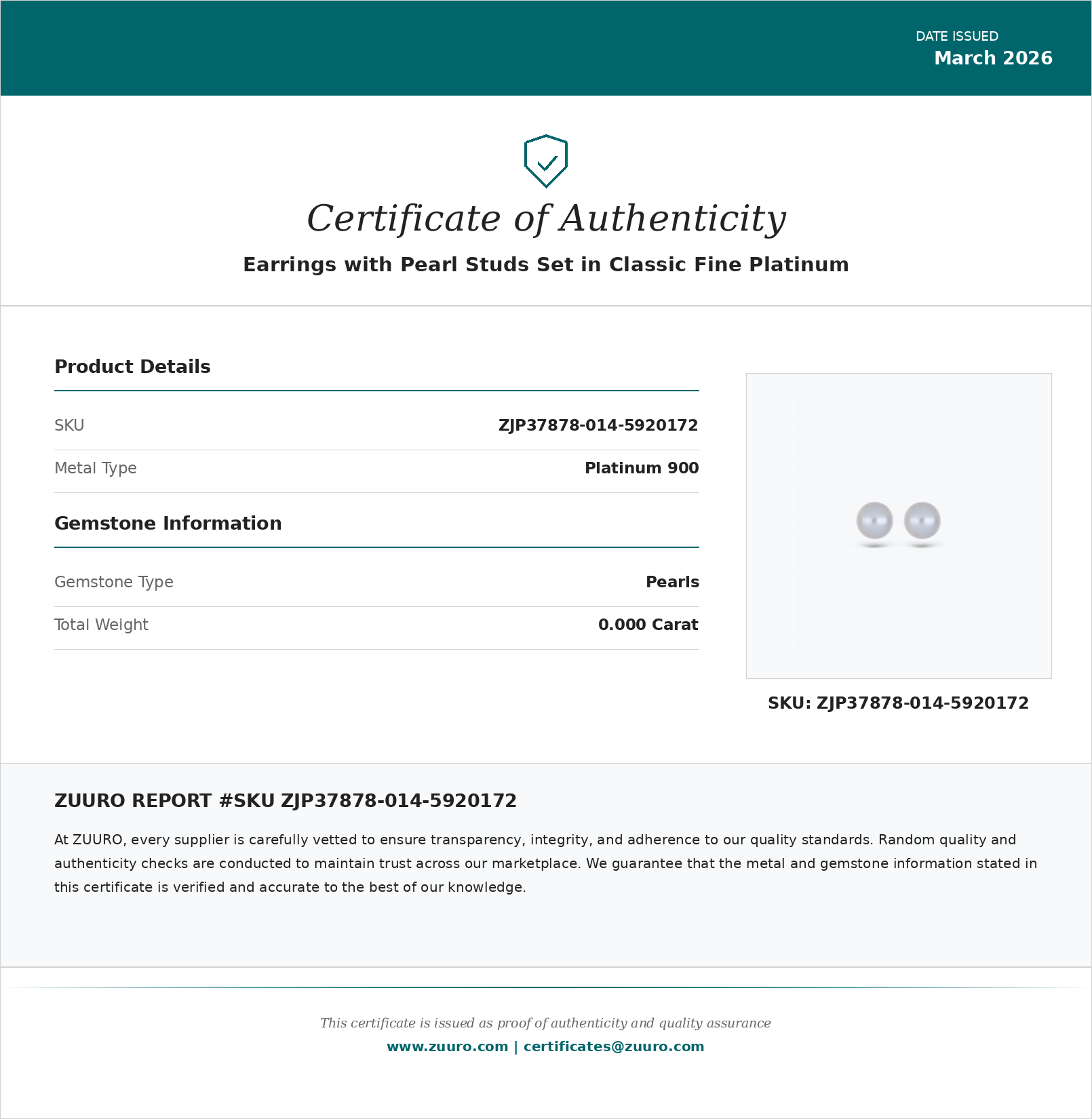Product Certificate