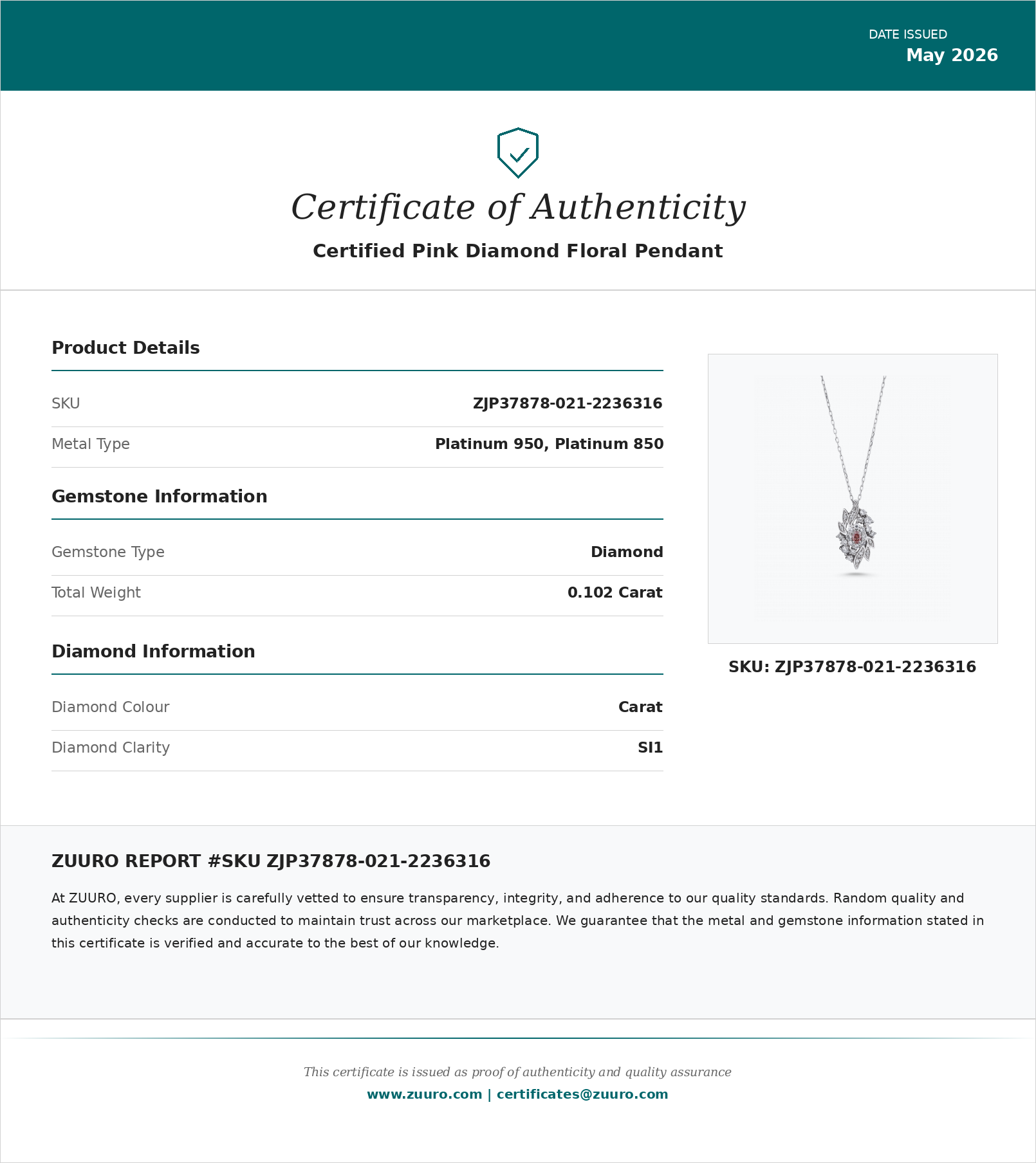 Product Certificate