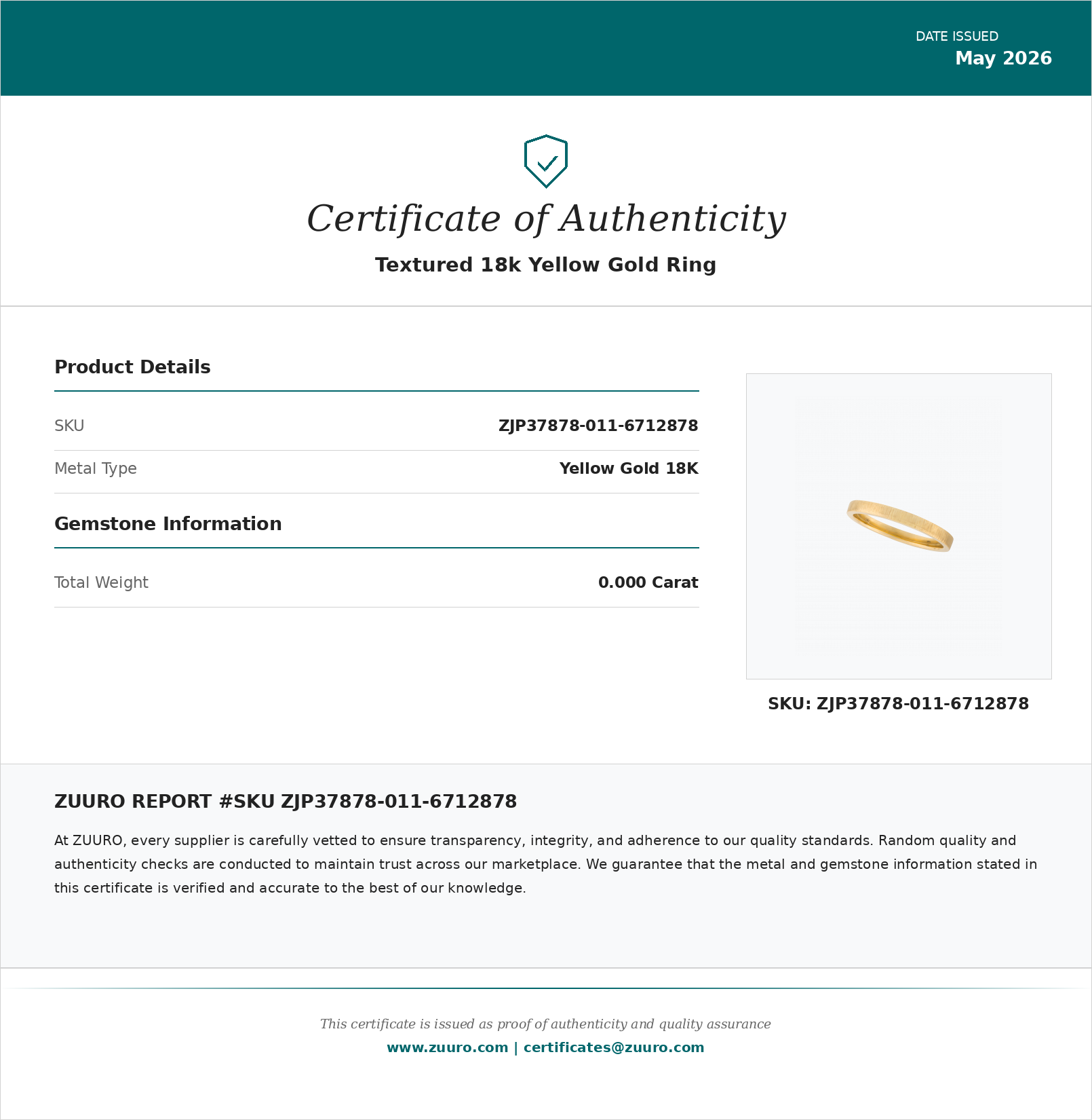 Product Certificate