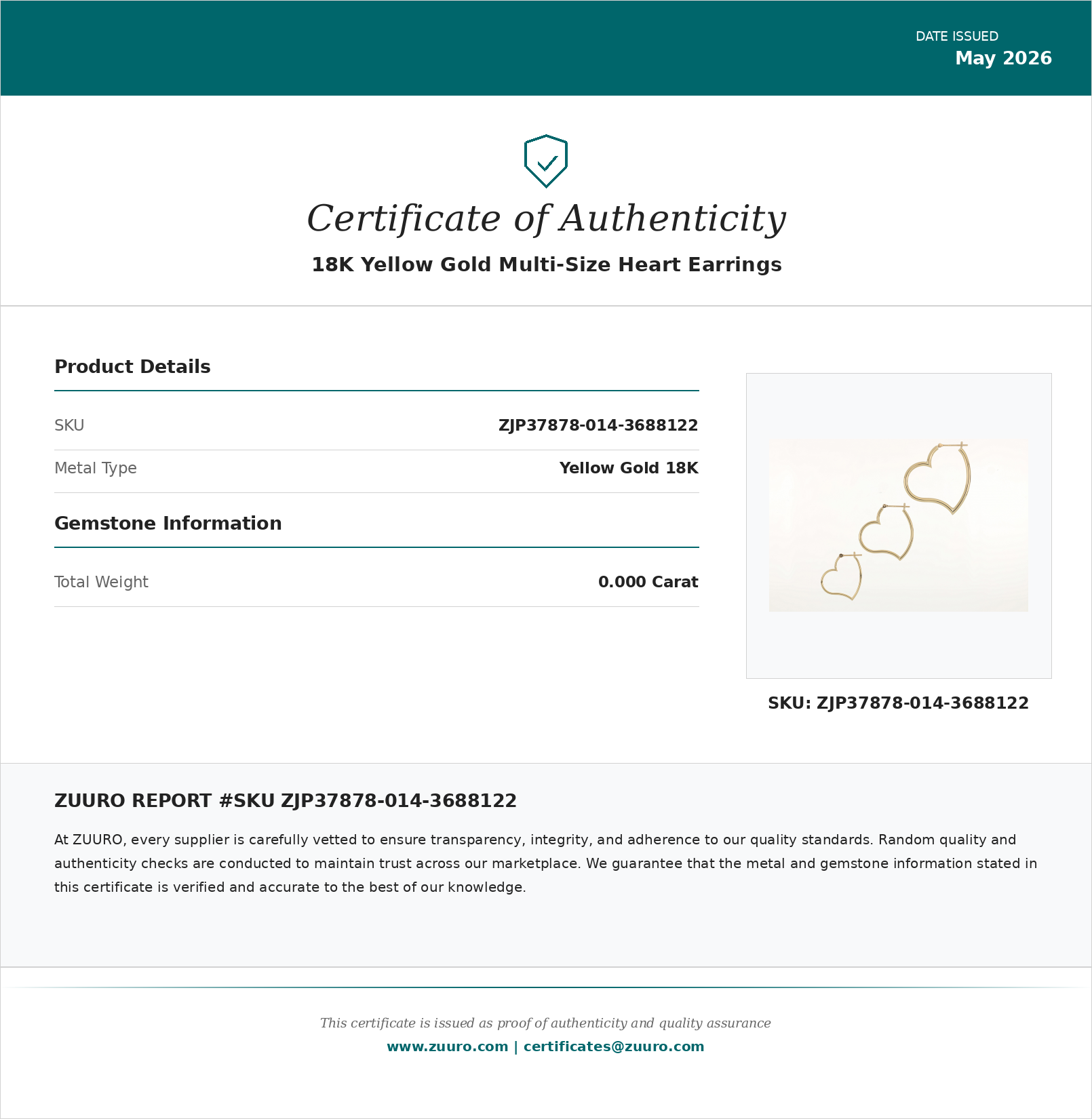 Product Certificate