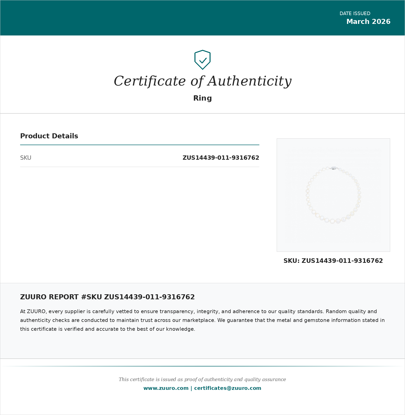 Product Certificate