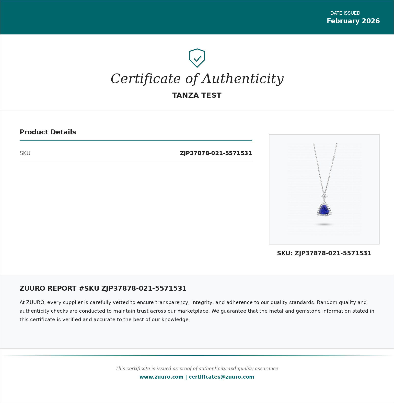 Product Certificate