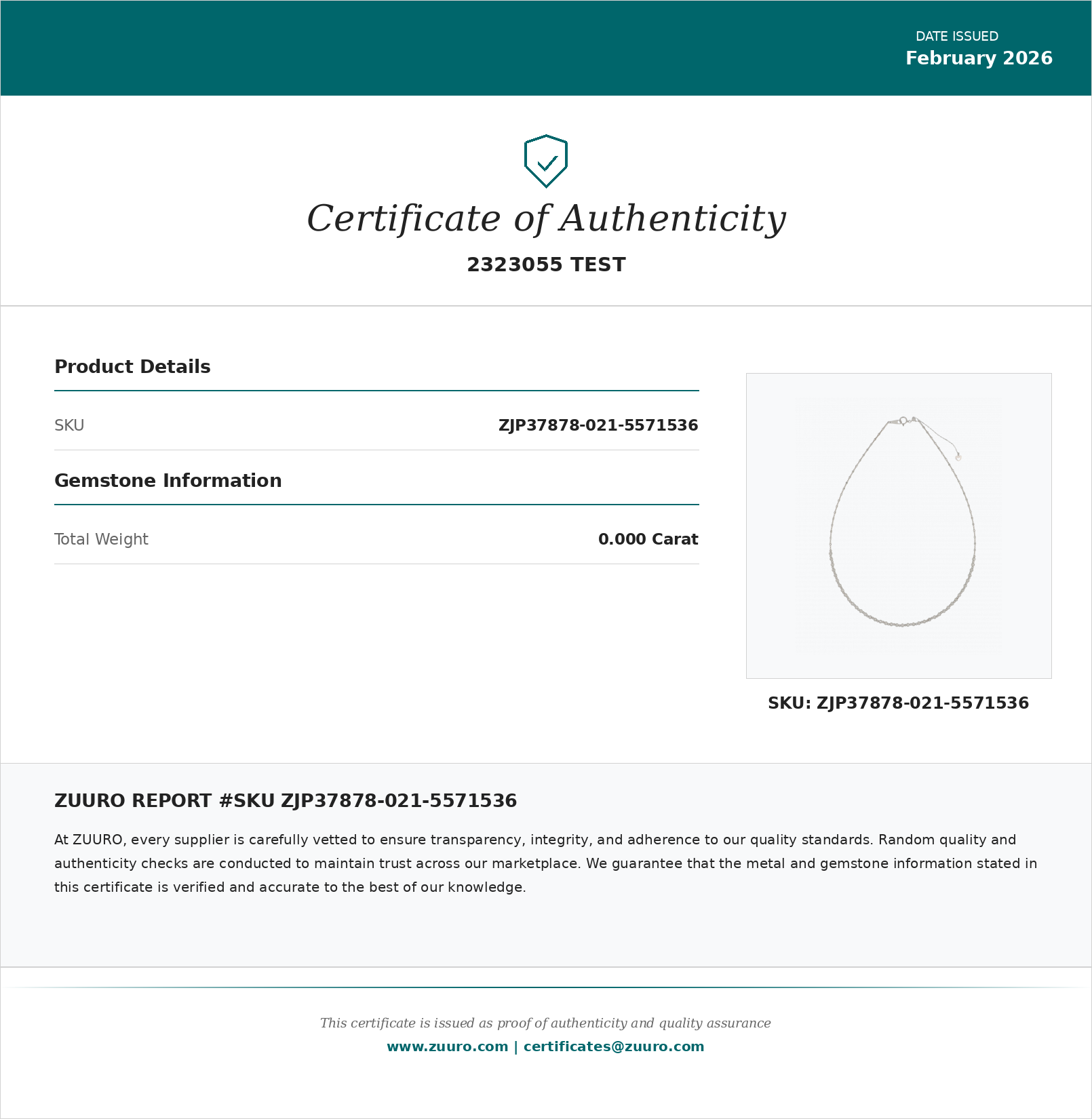 Product Certificate