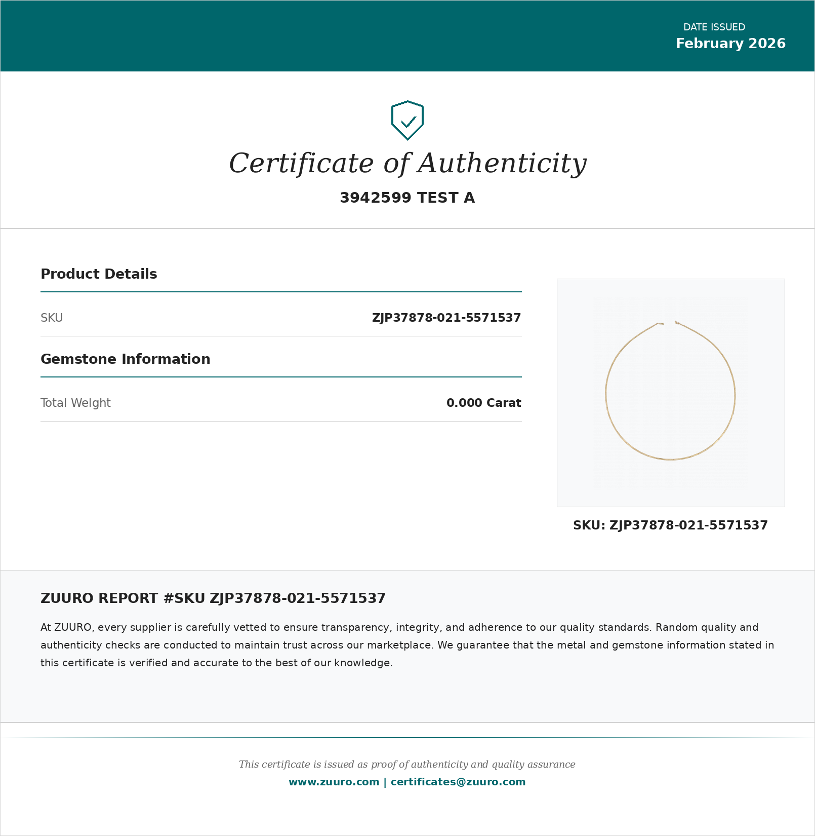 Product Certificate