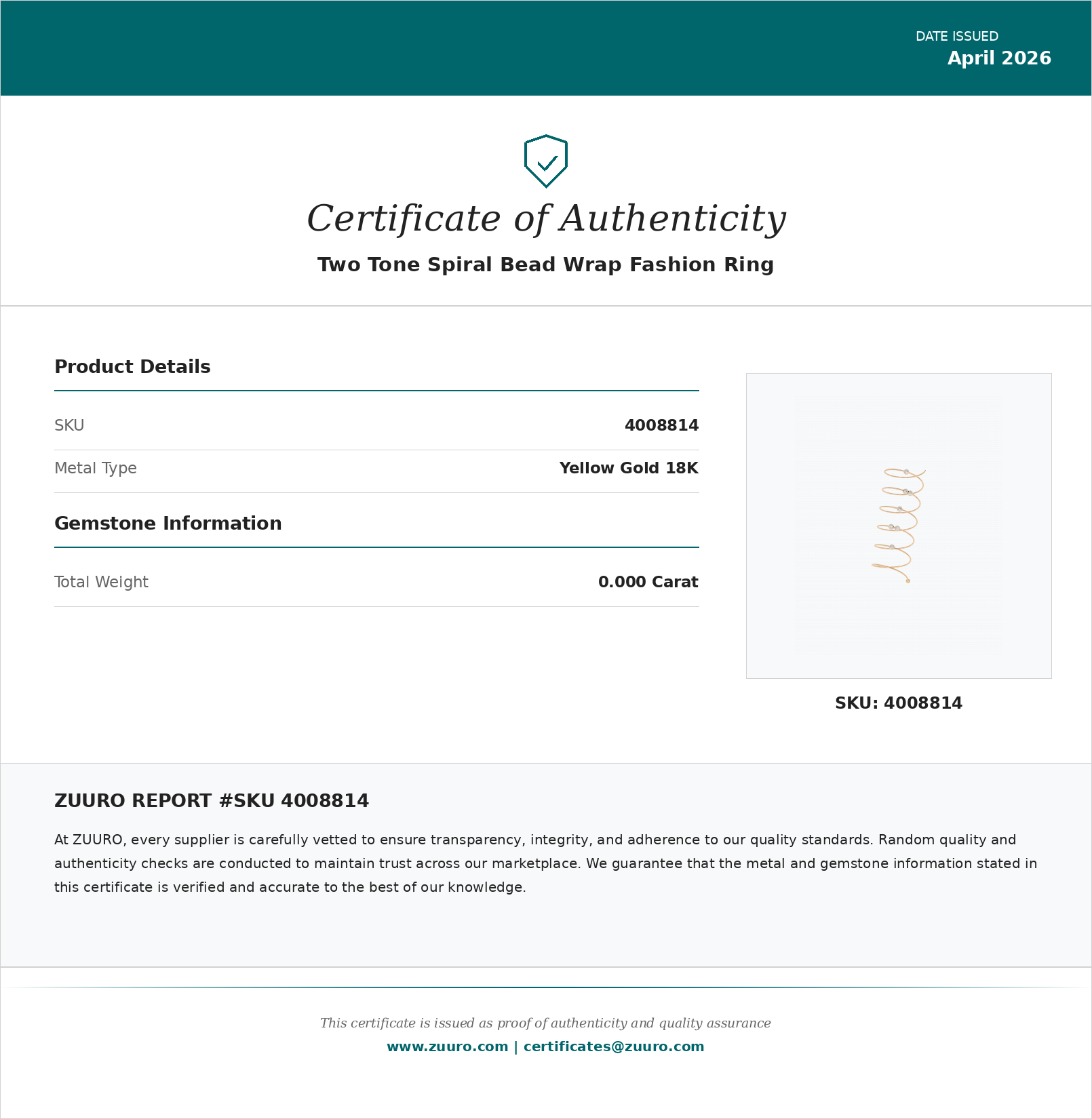 Product Certificate