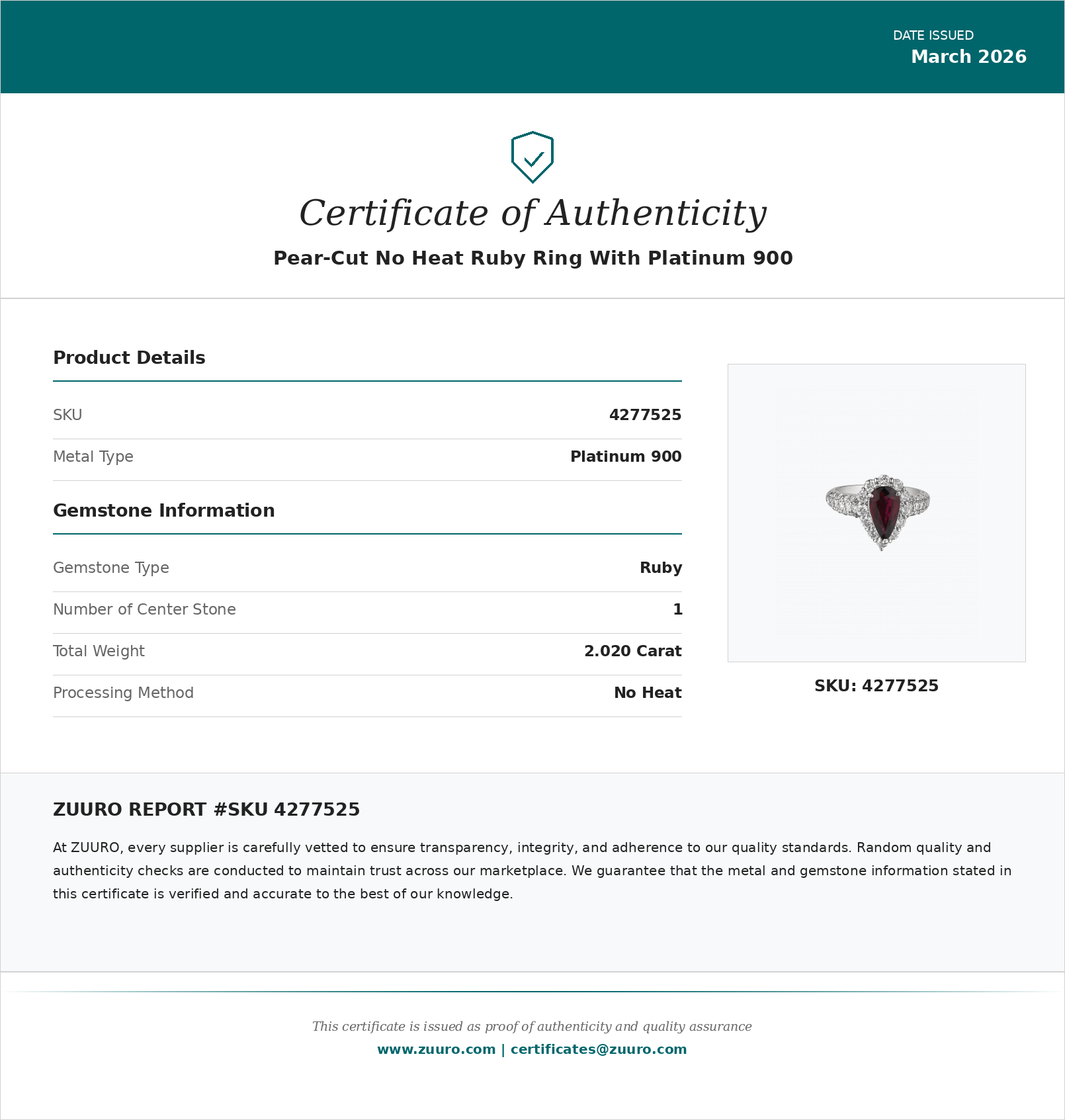 Product Certificate