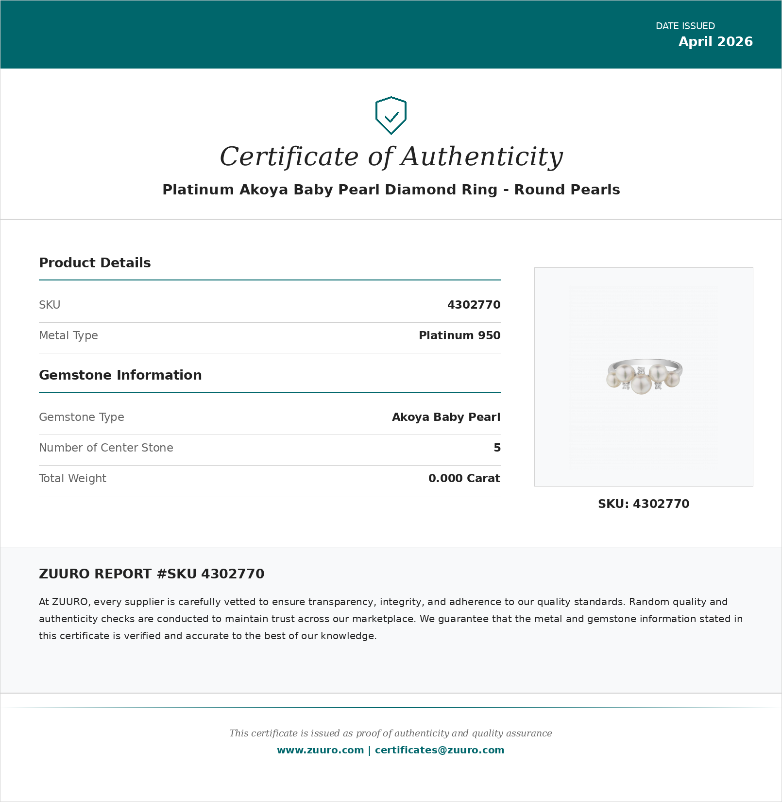 Product Certificate