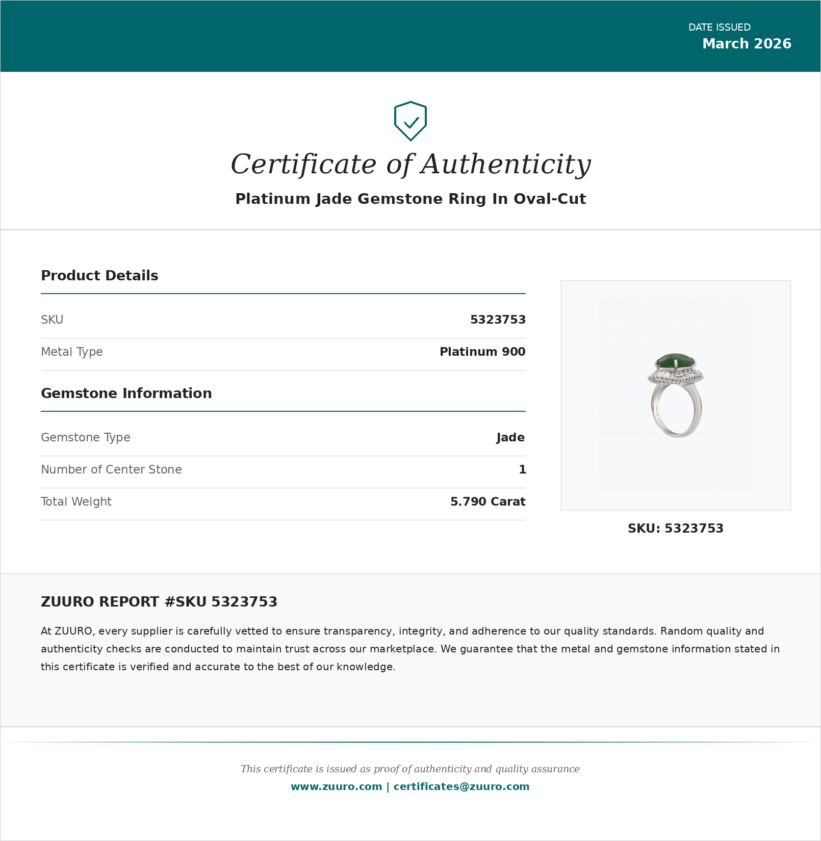 Product Certificate