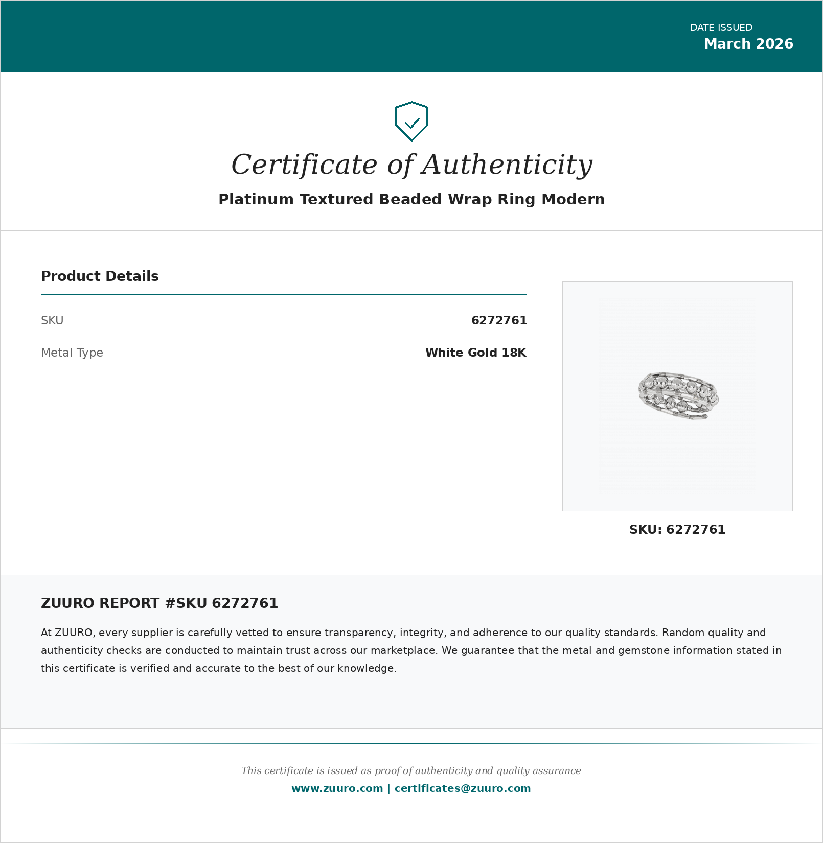 Product Certificate