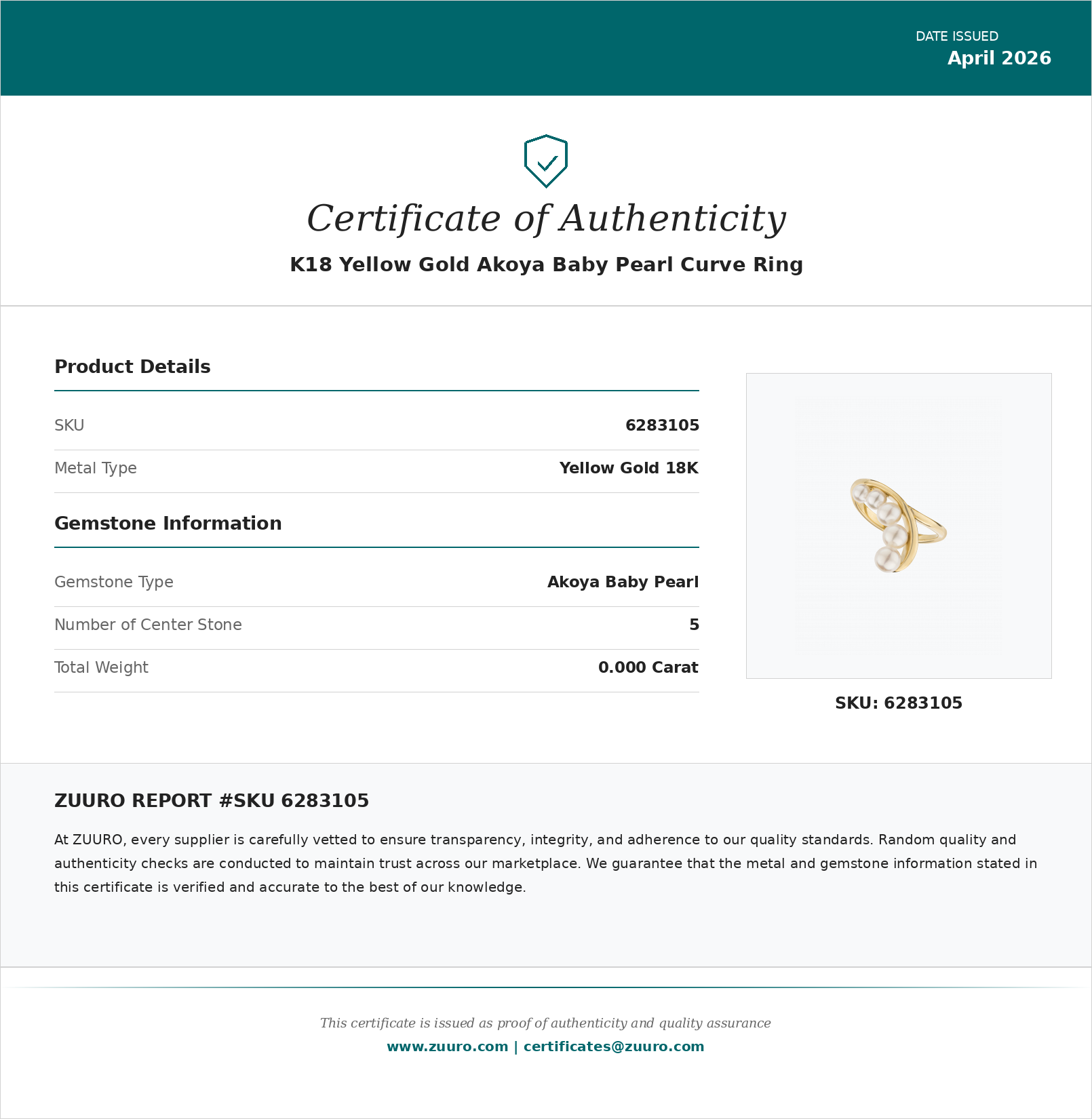 Product Certificate