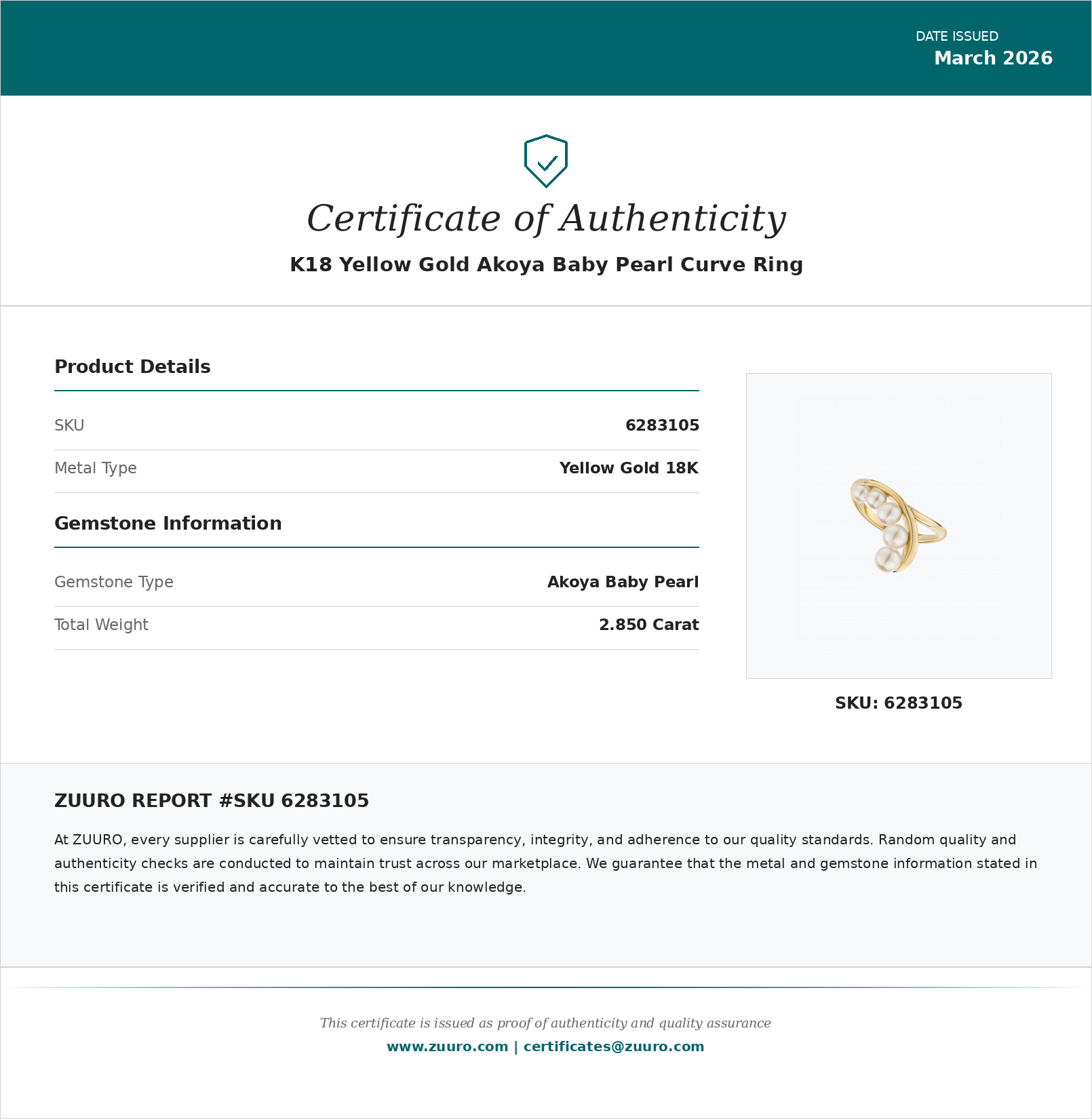 Product Certificate