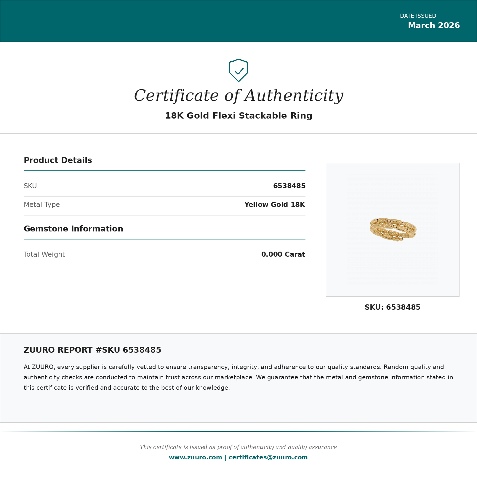 Product Certificate