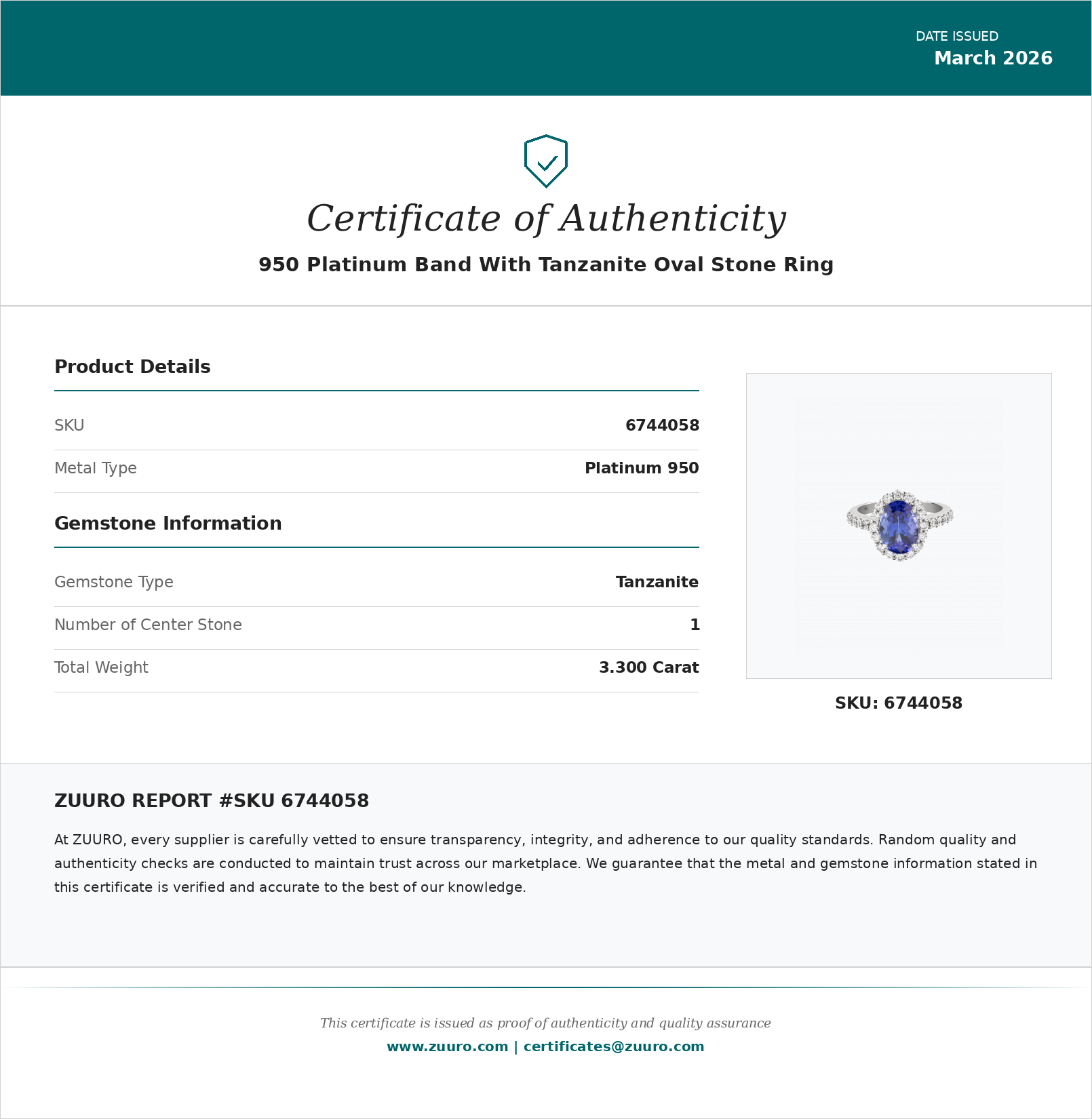 Product Certificate