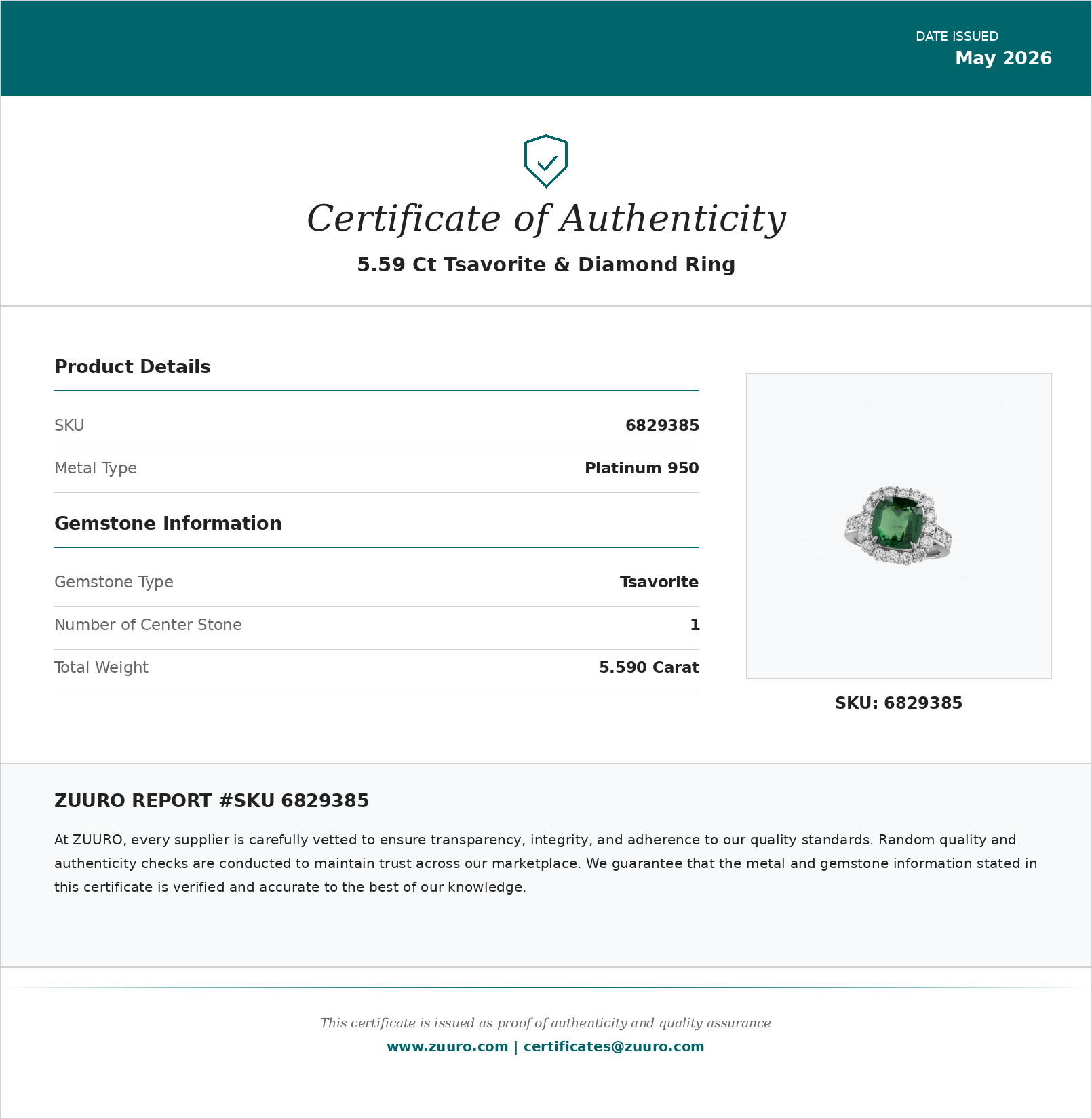 Product Certificate