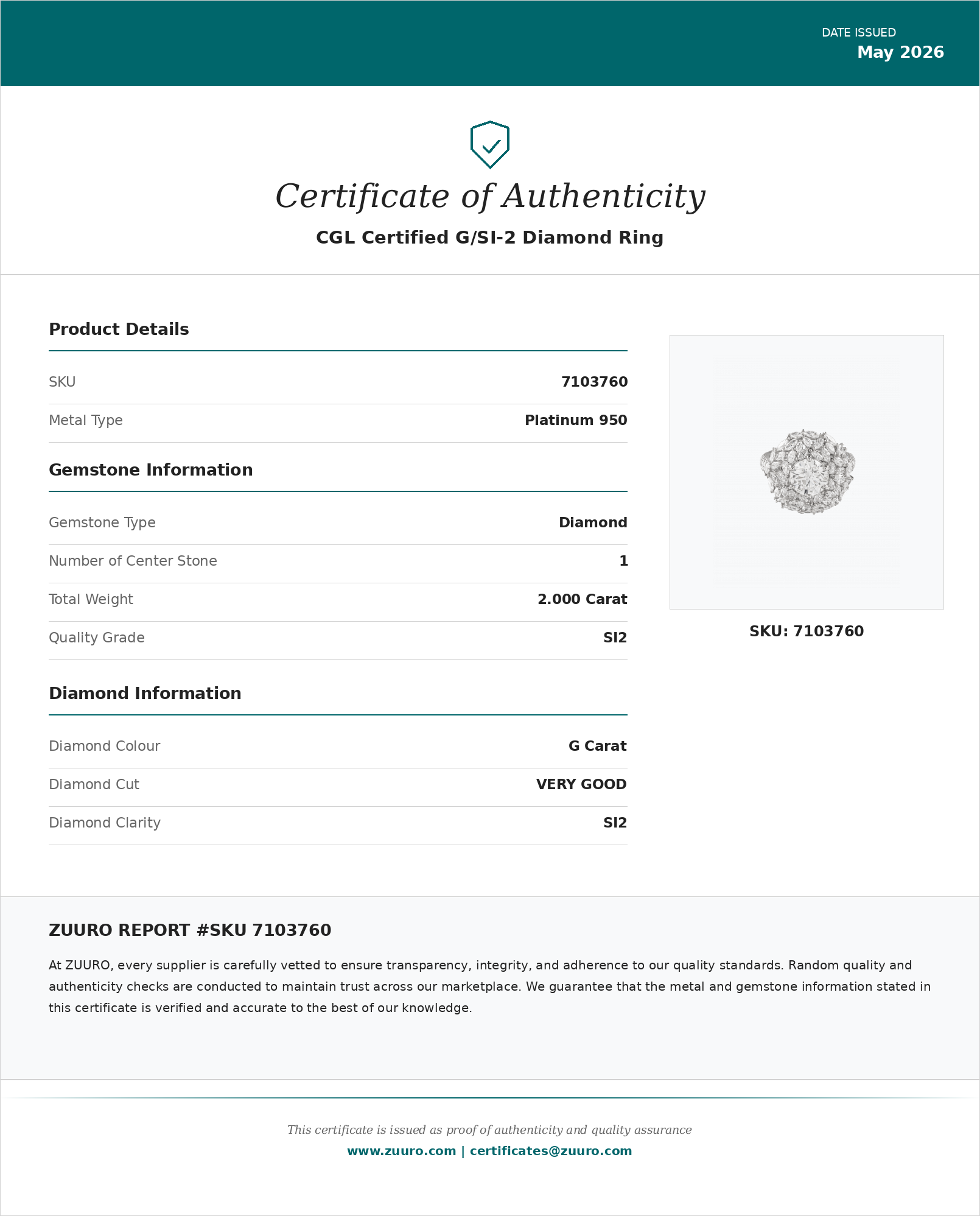 Product Certificate