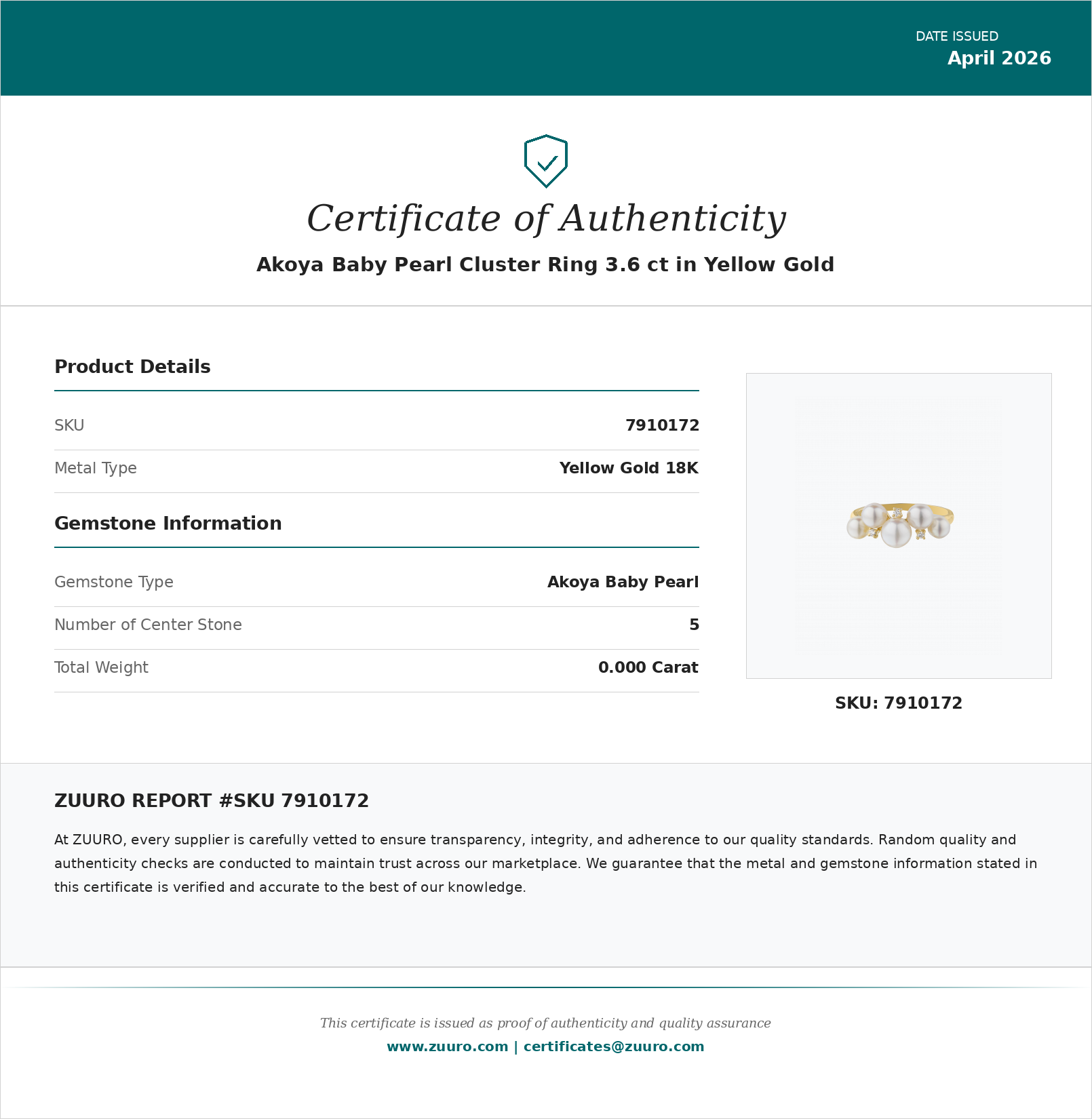 Product Certificate