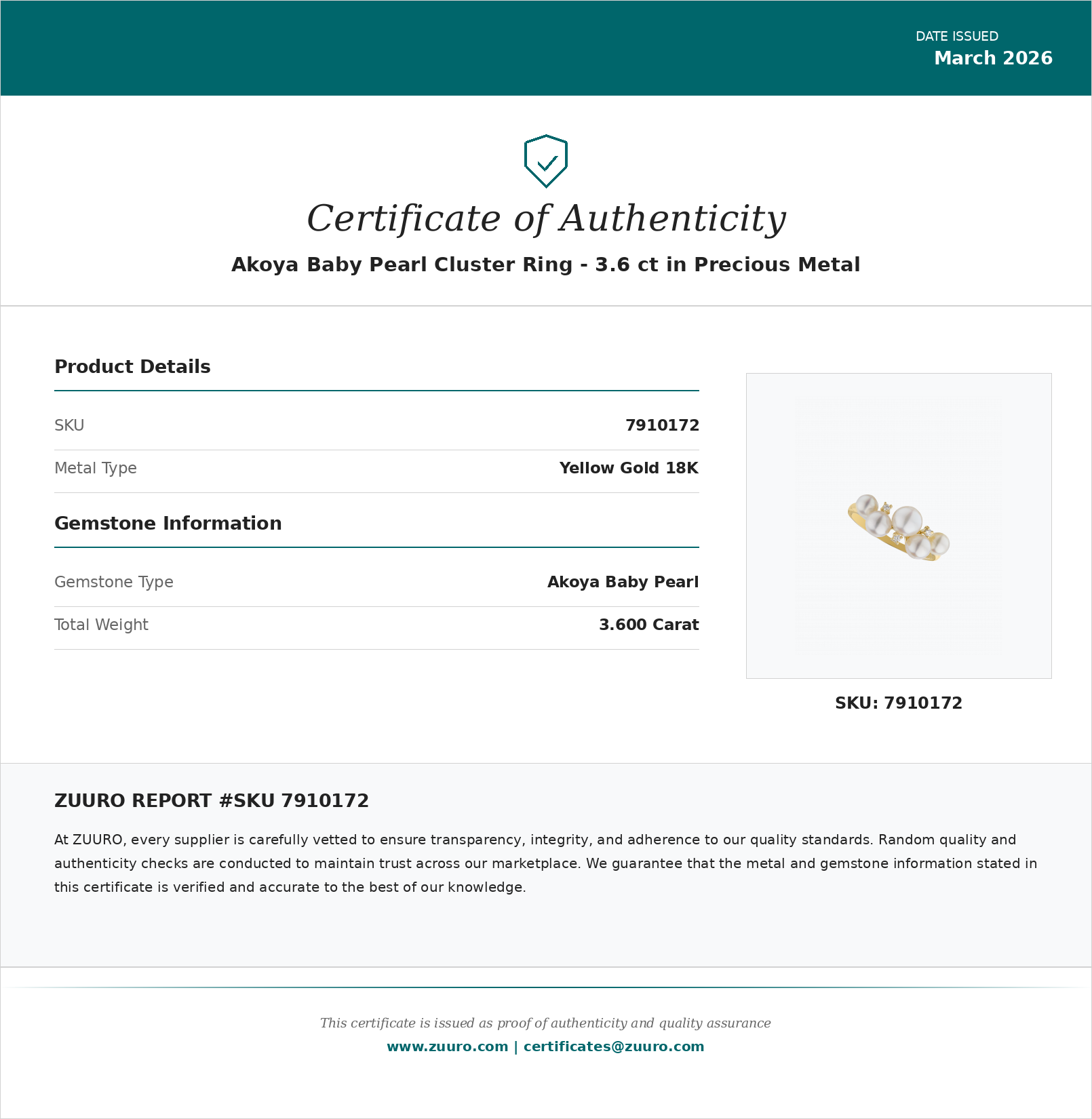 Product Certificate