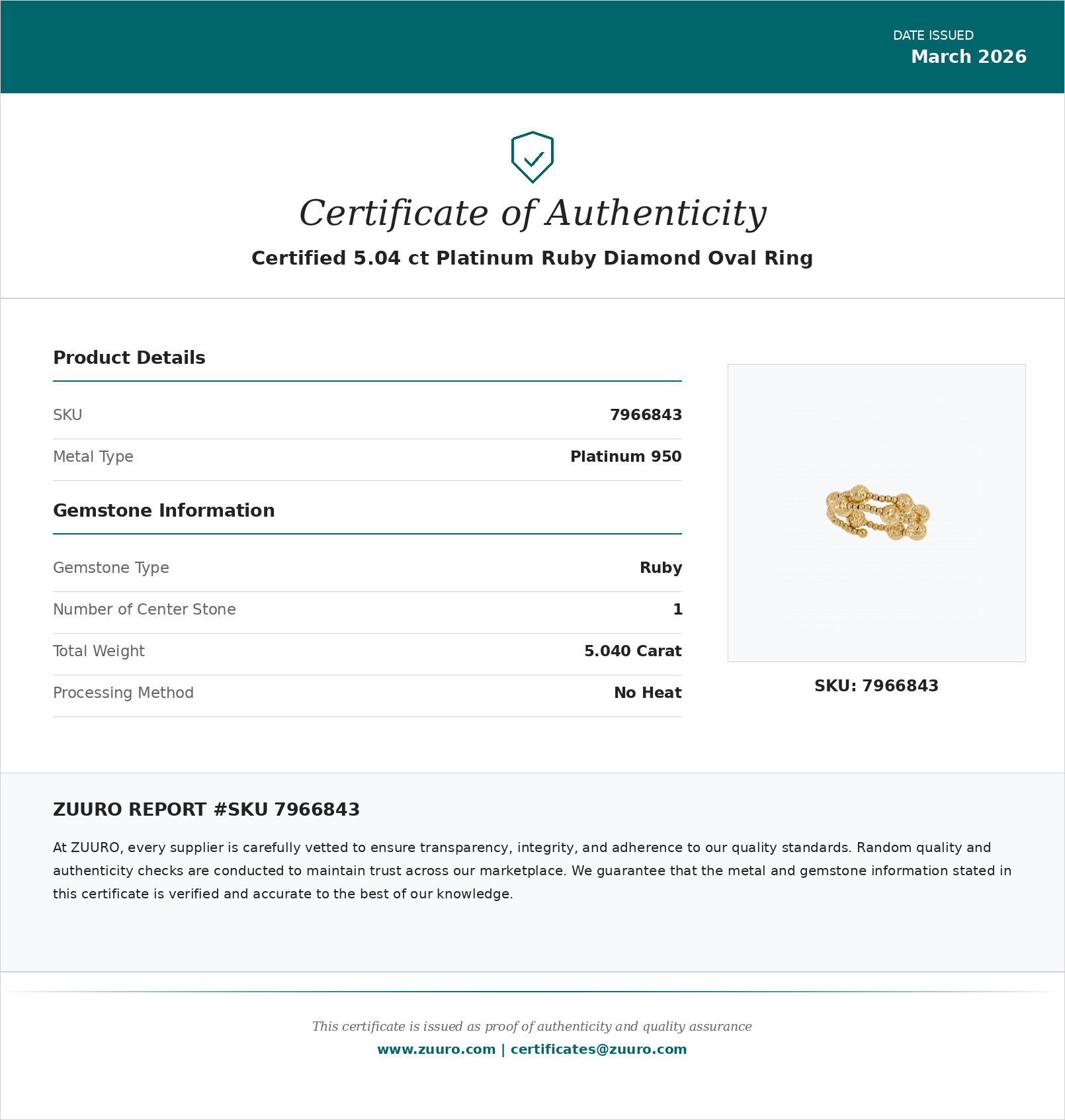 Product Certificate