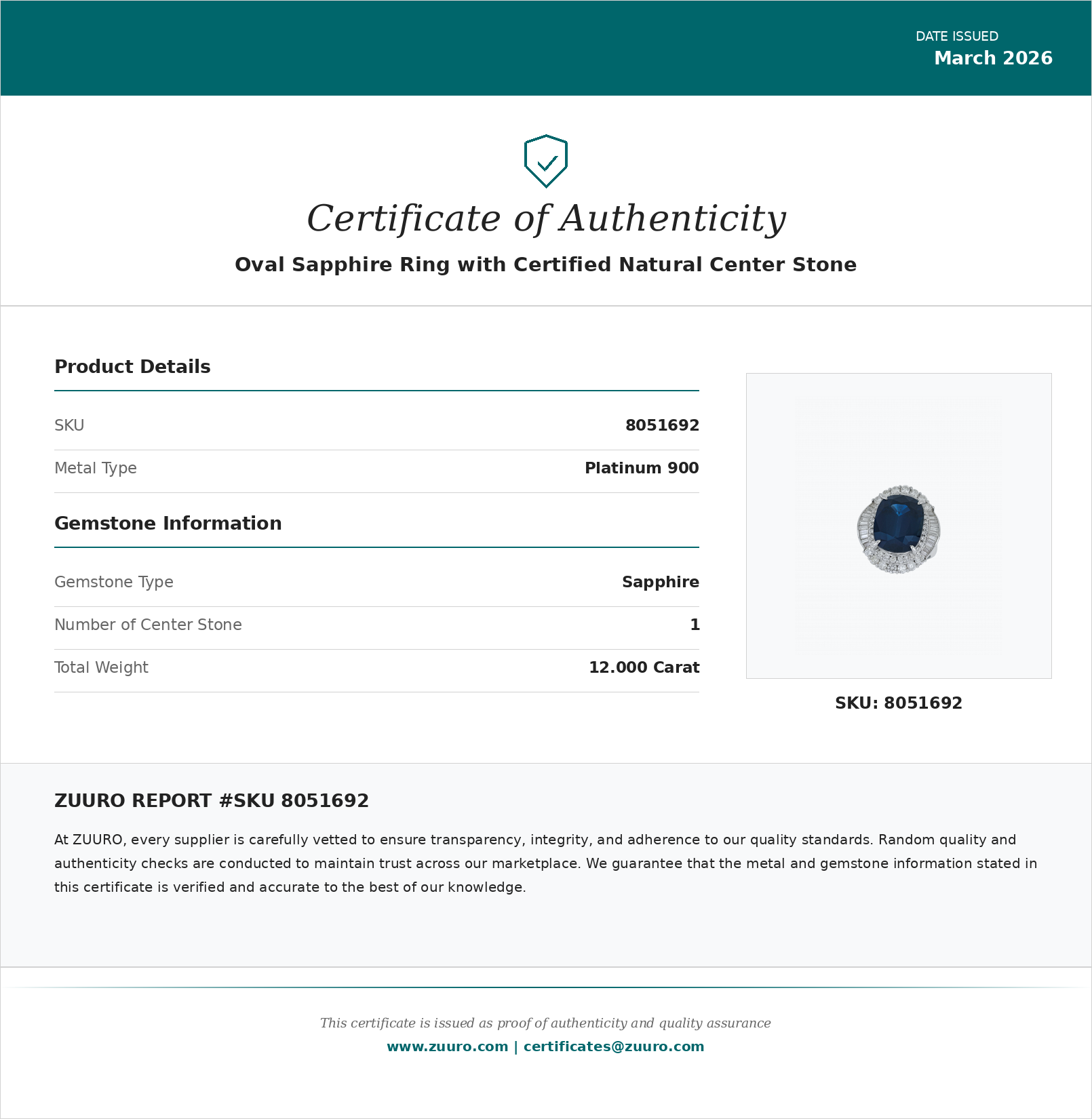Product Certificate