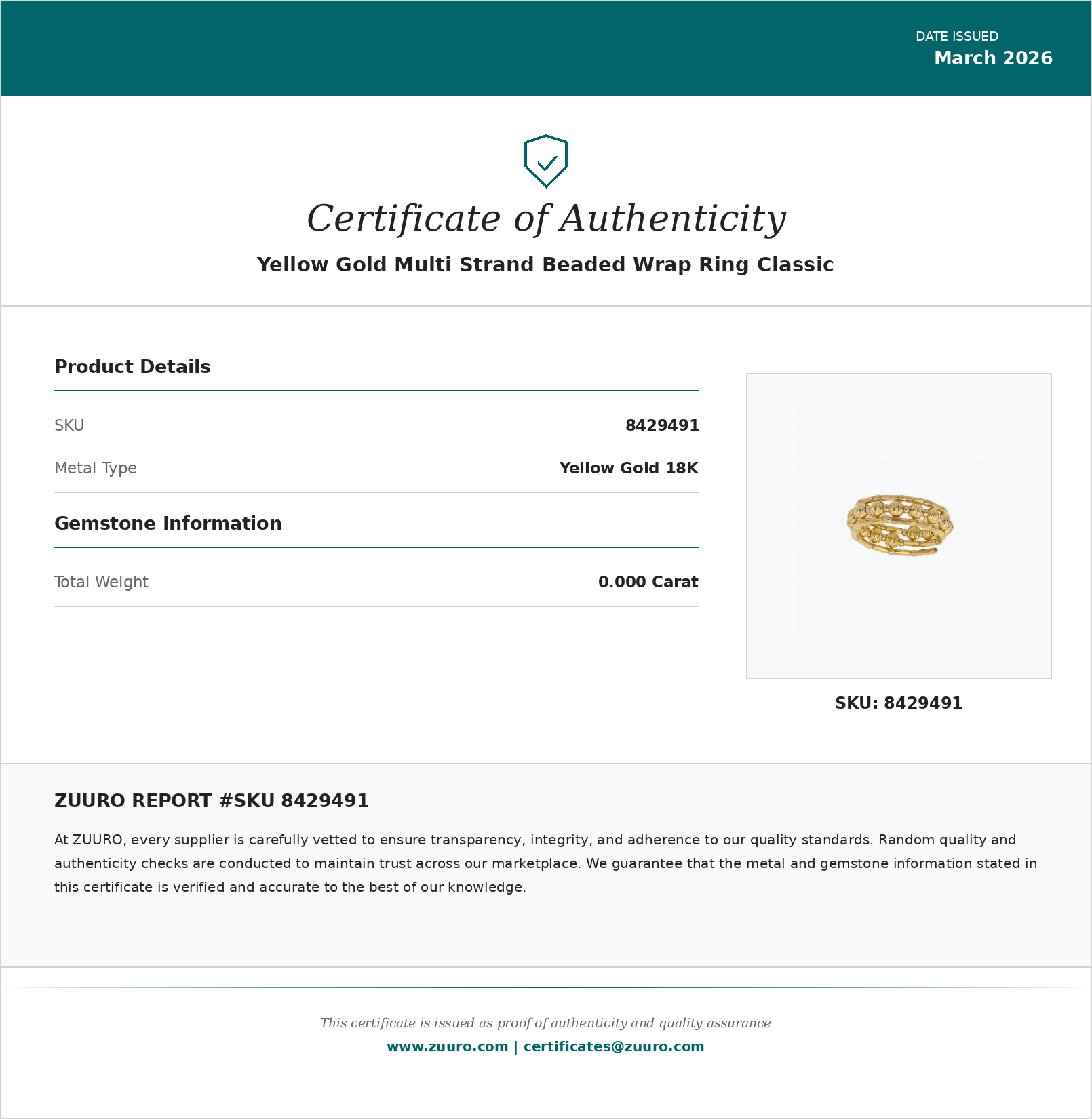 Product Certificate