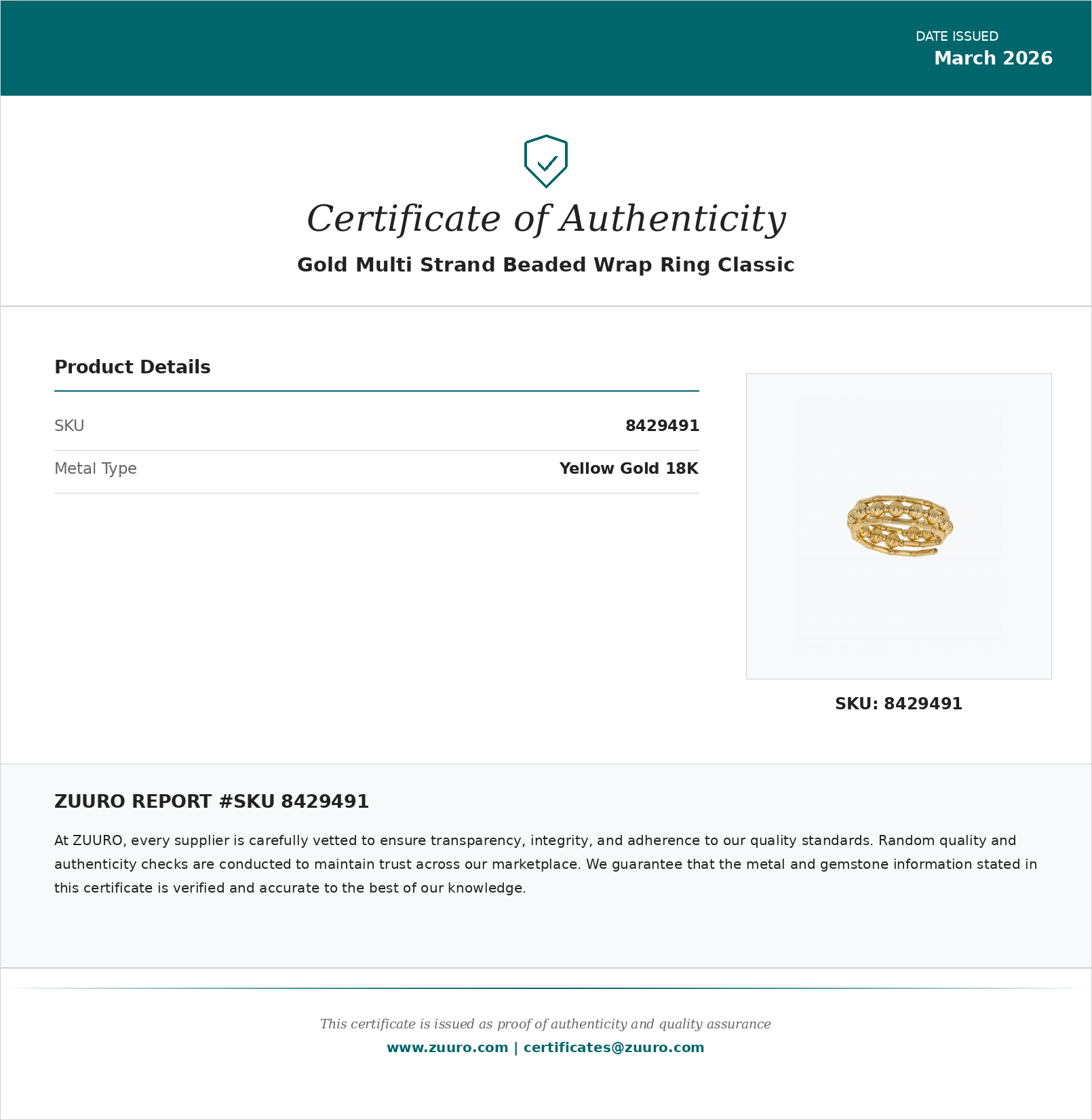 Product Certificate