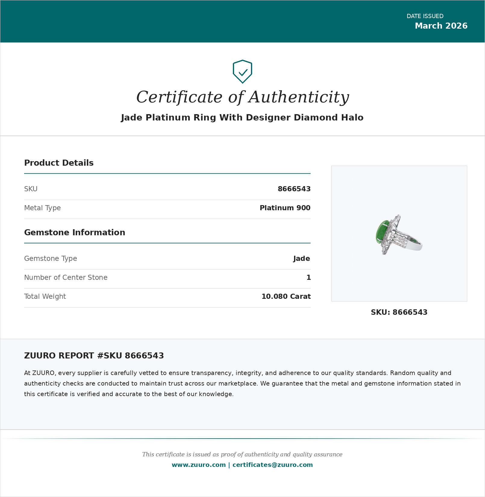 Product Certificate