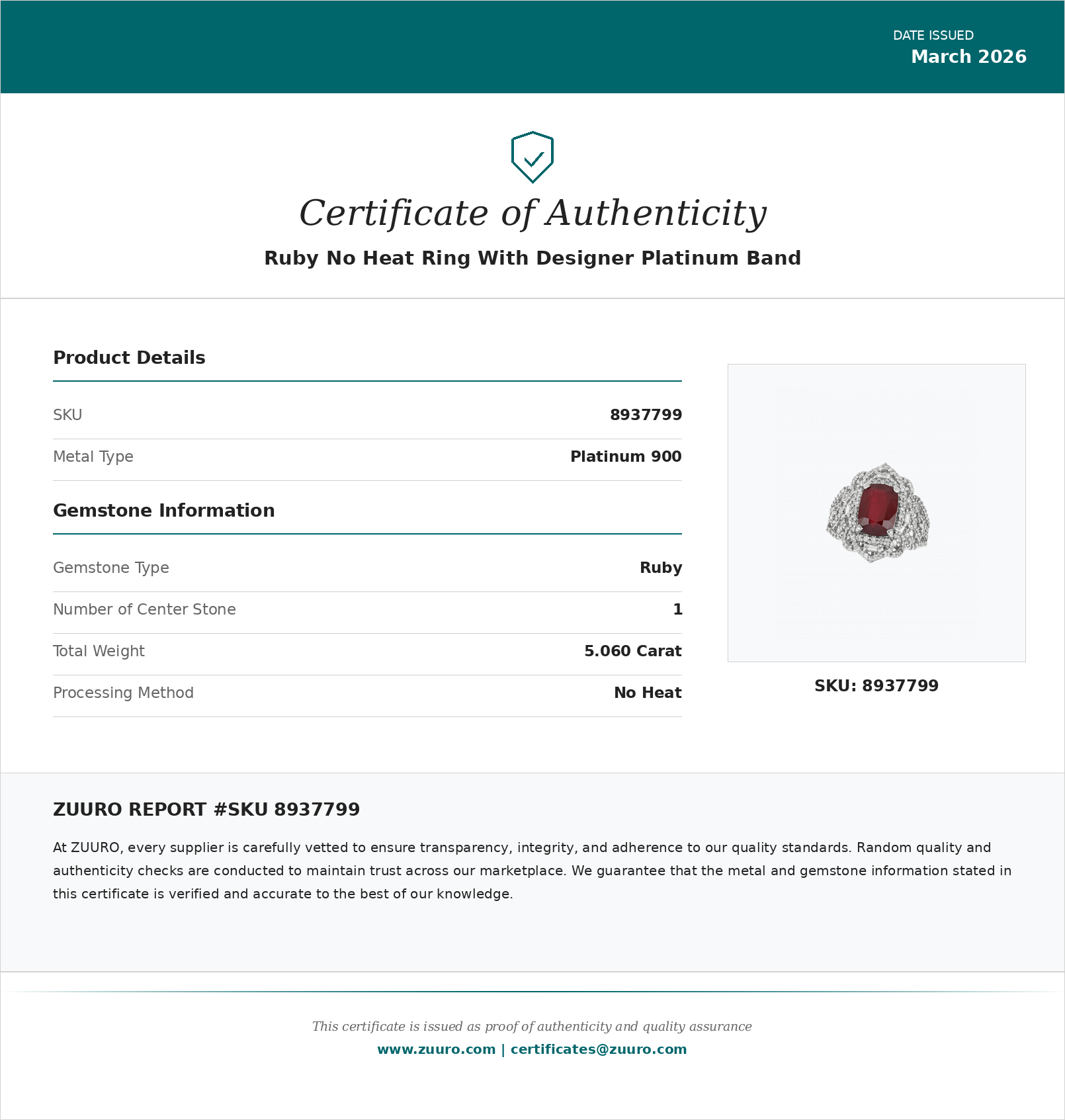 Product Certificate