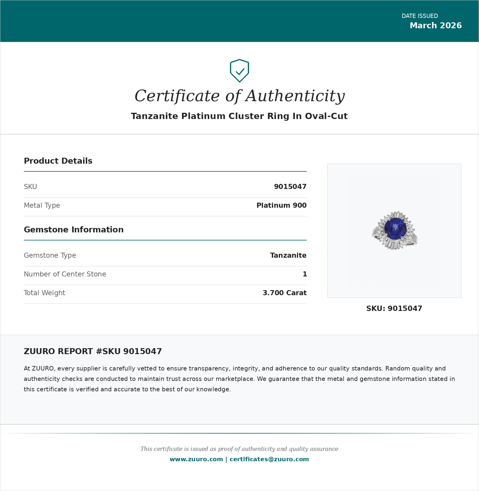 Product Certificate