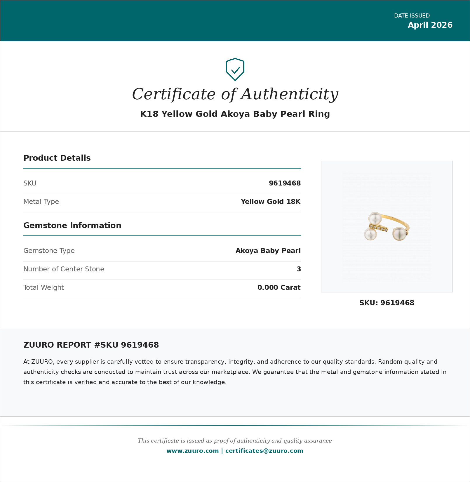Product Certificate