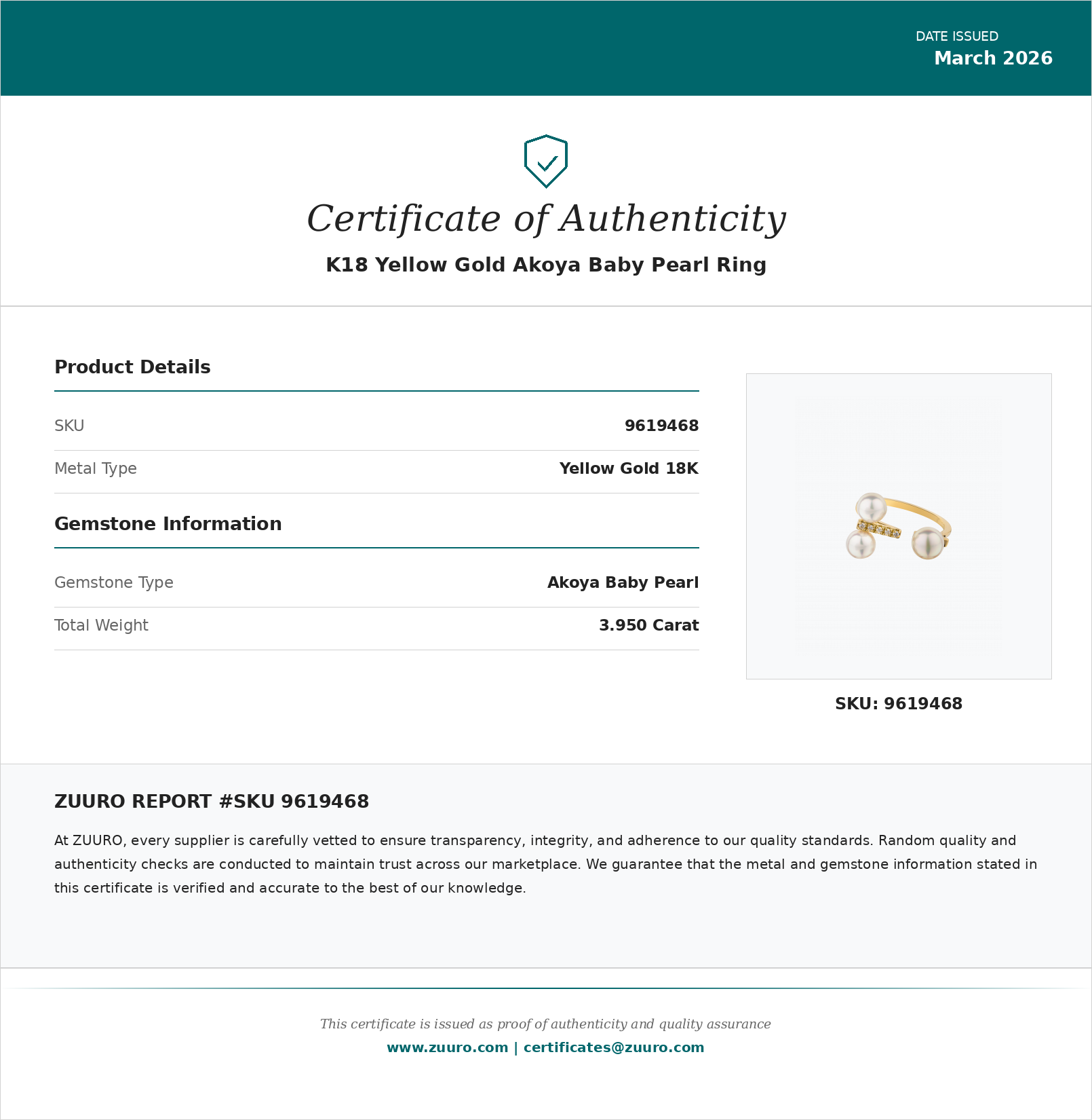 Product Certificate