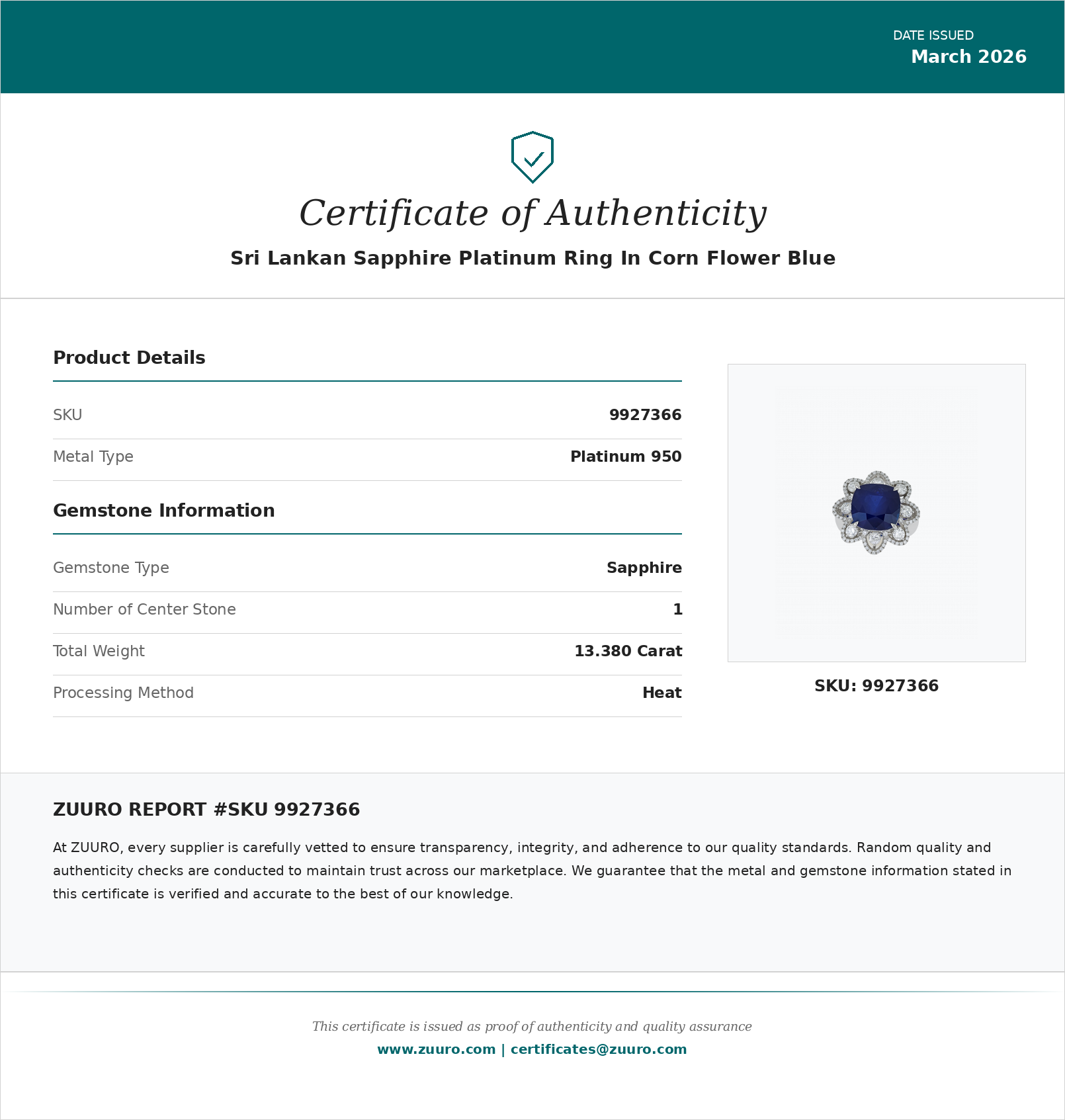 Product Certificate