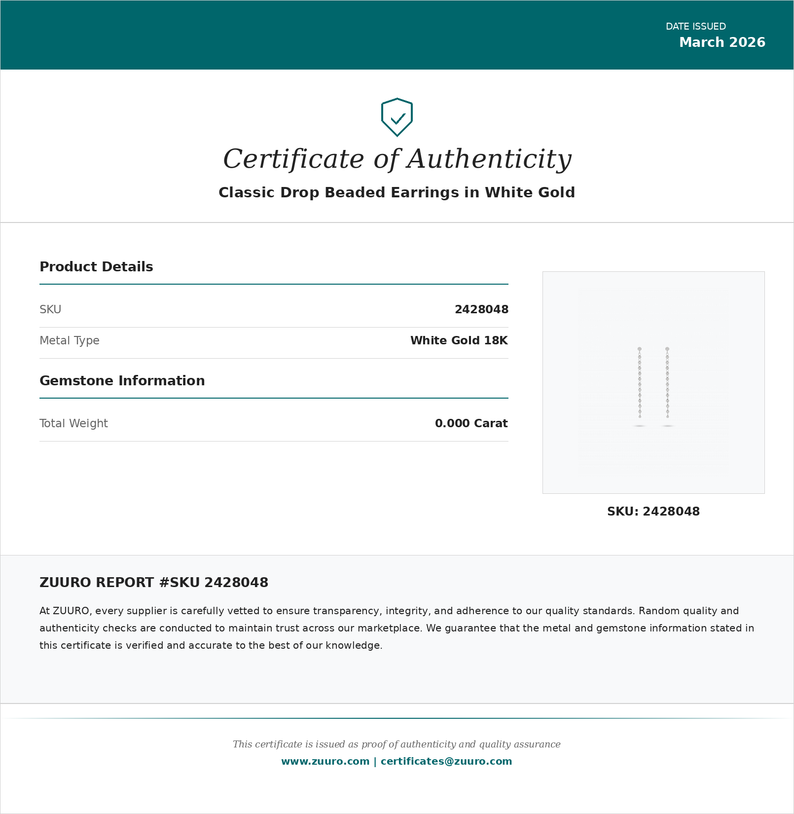 Product Certificate
