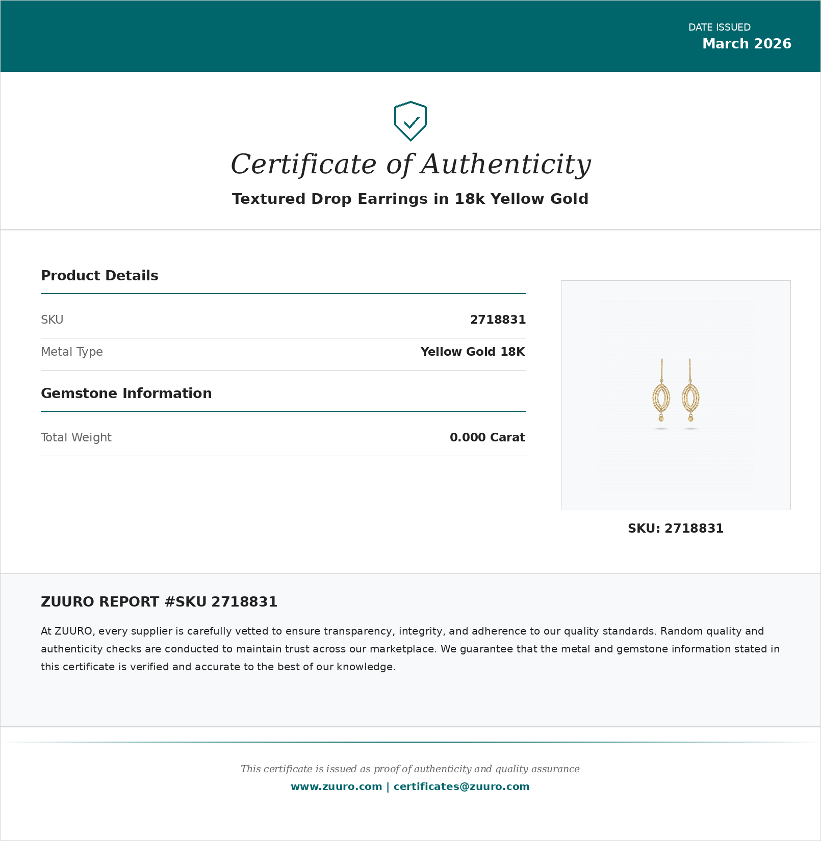 Product Certificate