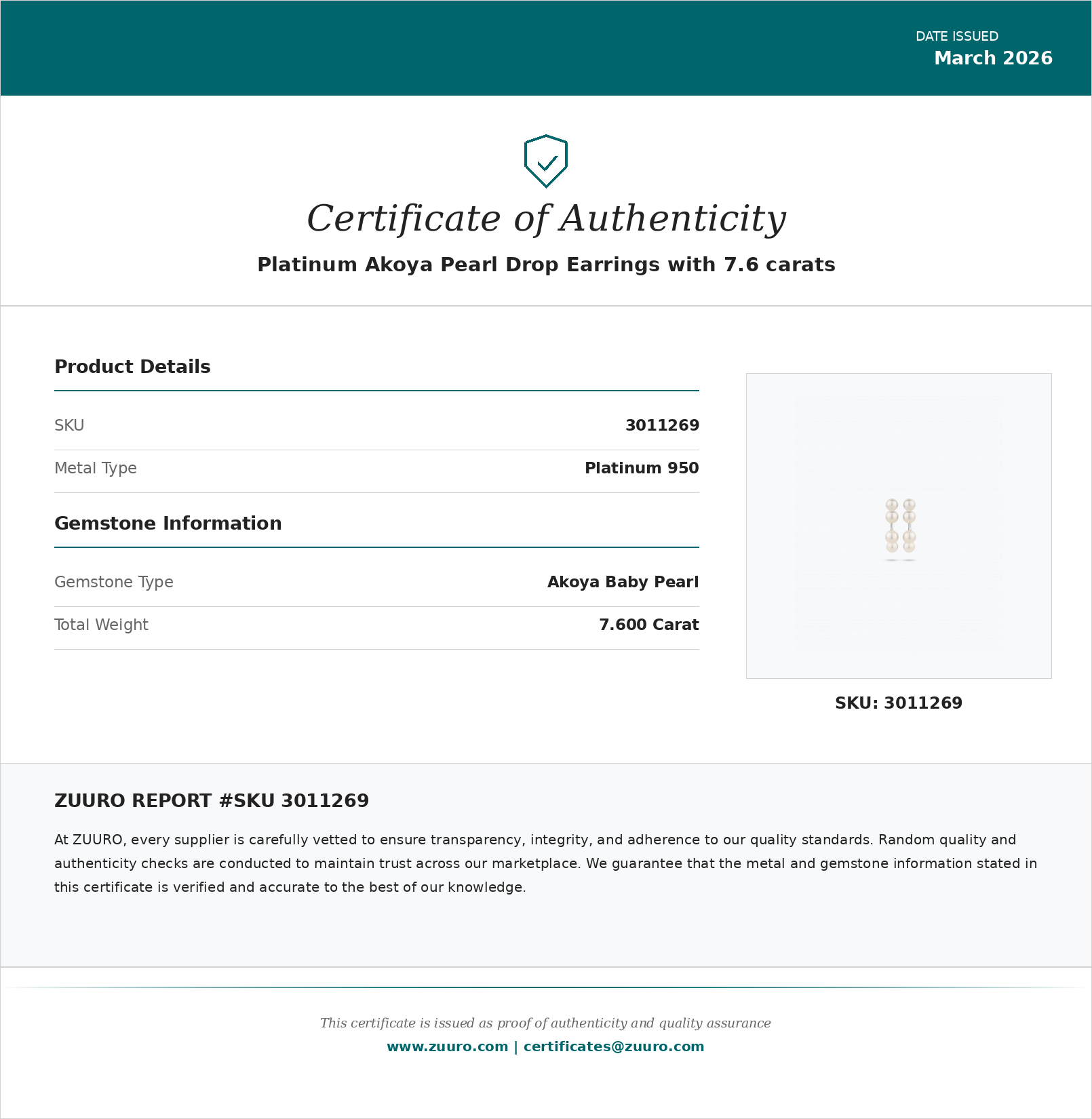Product Certificate