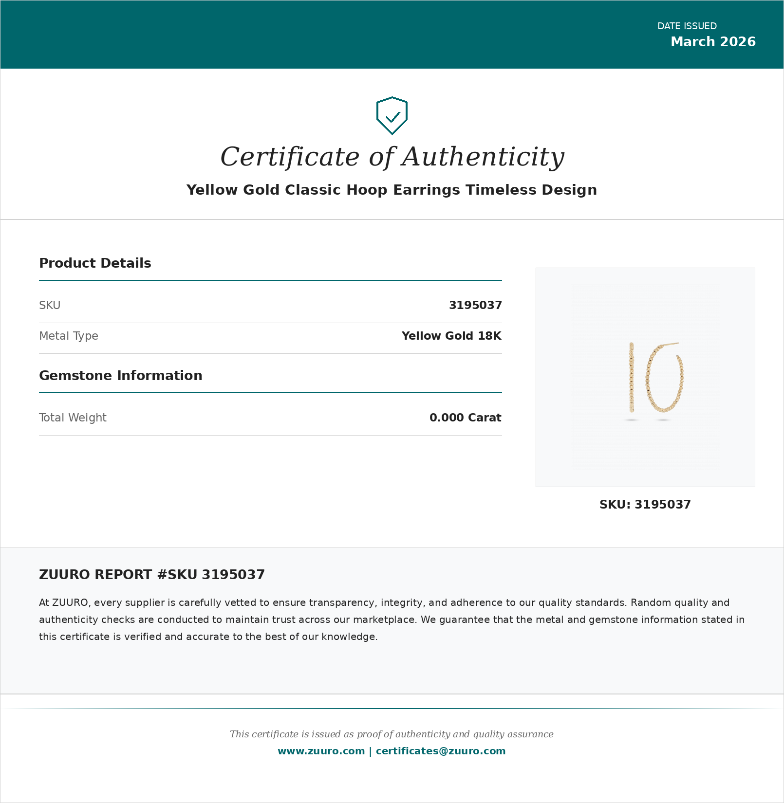 Product Certificate