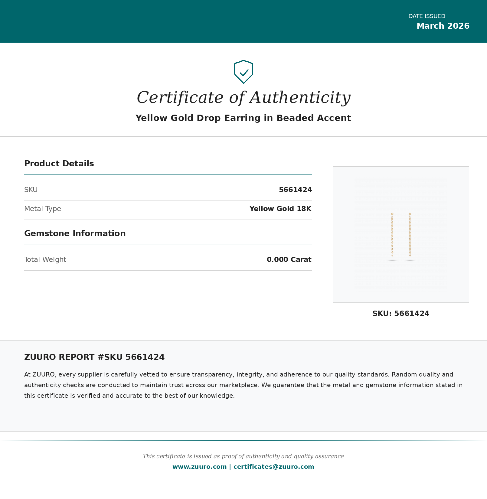 Product Certificate
