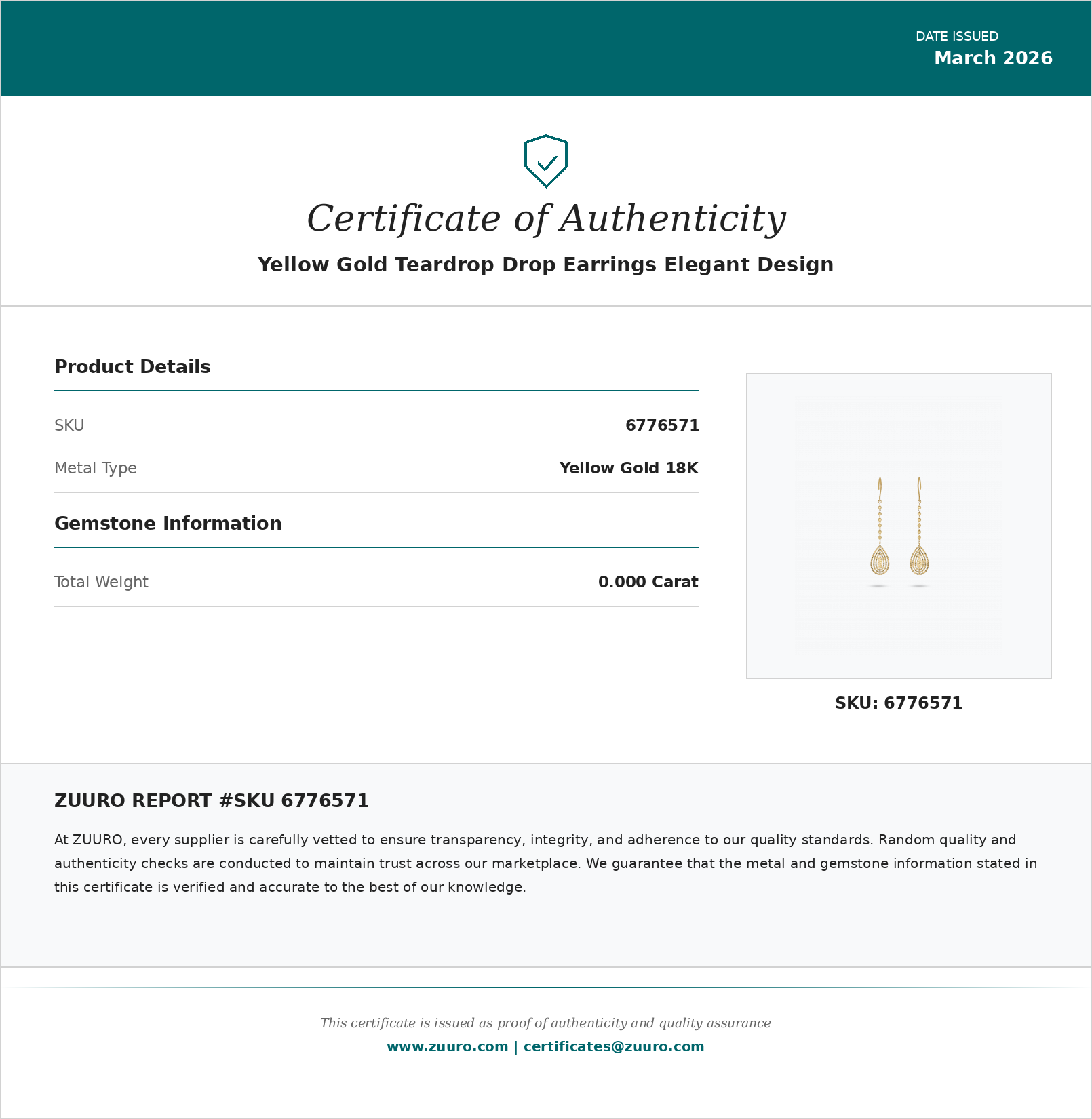 Product Certificate