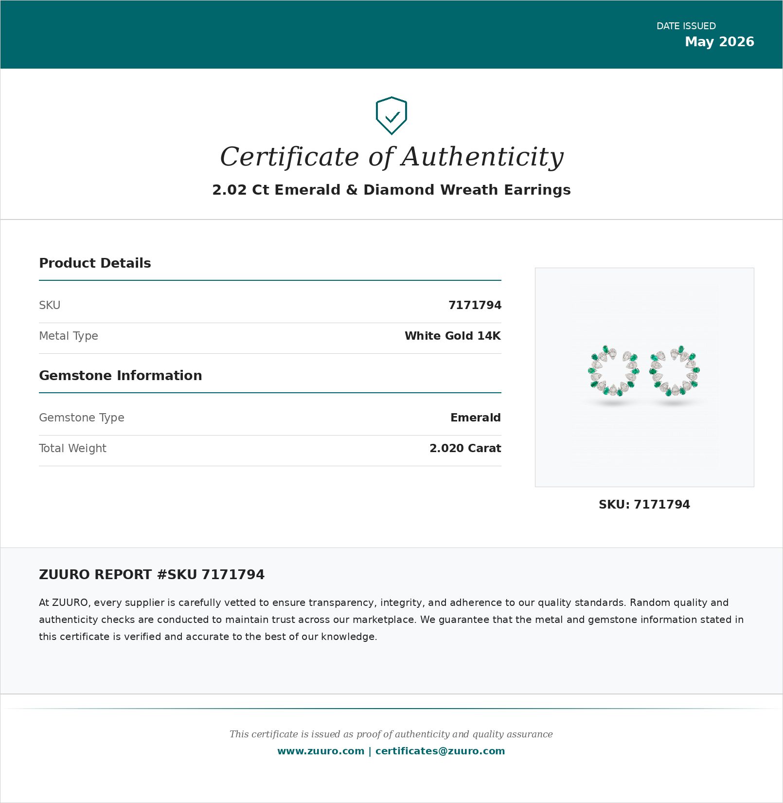 Product Certificate