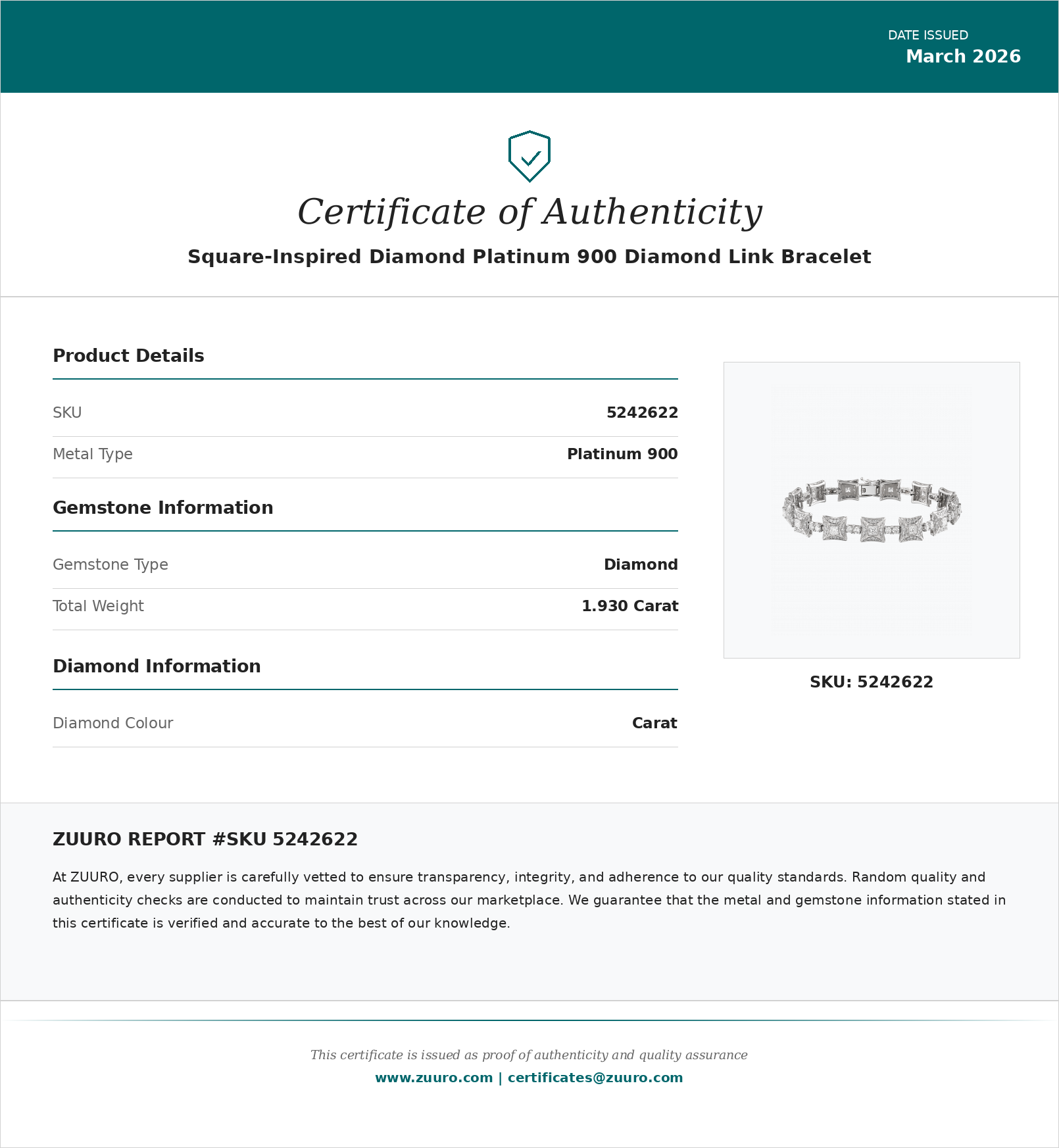 Product Certificate
